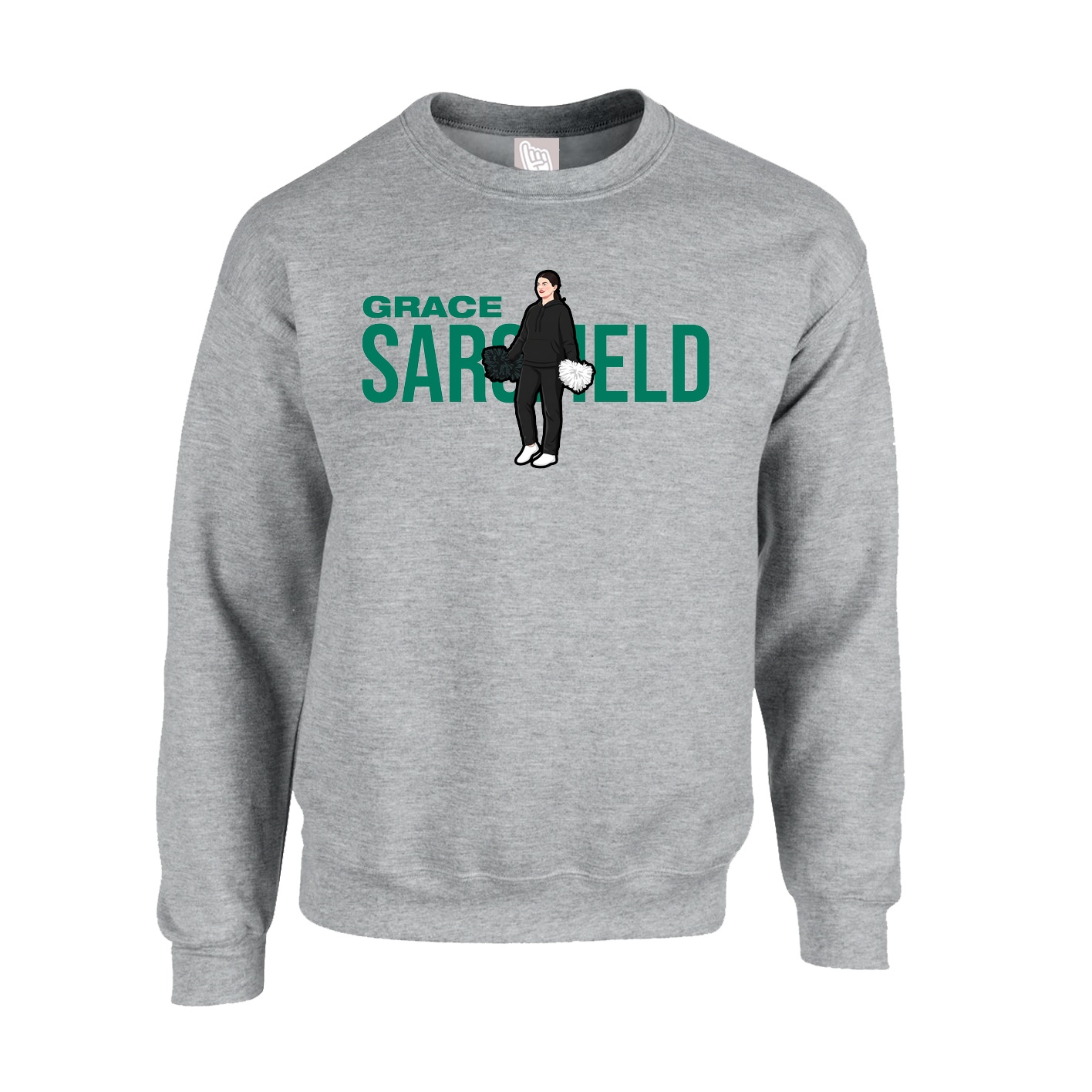 Fleece Crew — Player Name in Grey