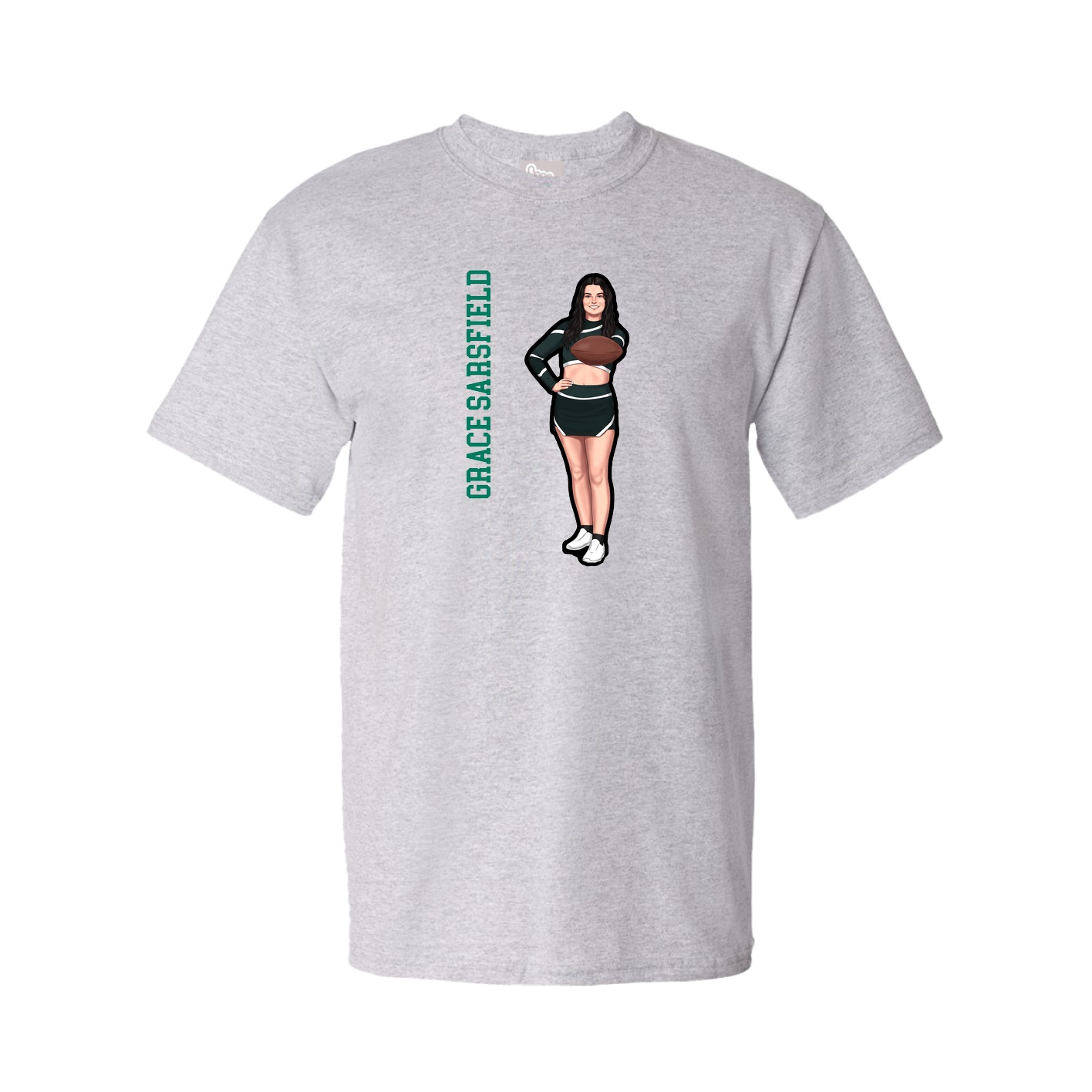 Tee — Name Vertical in Grey