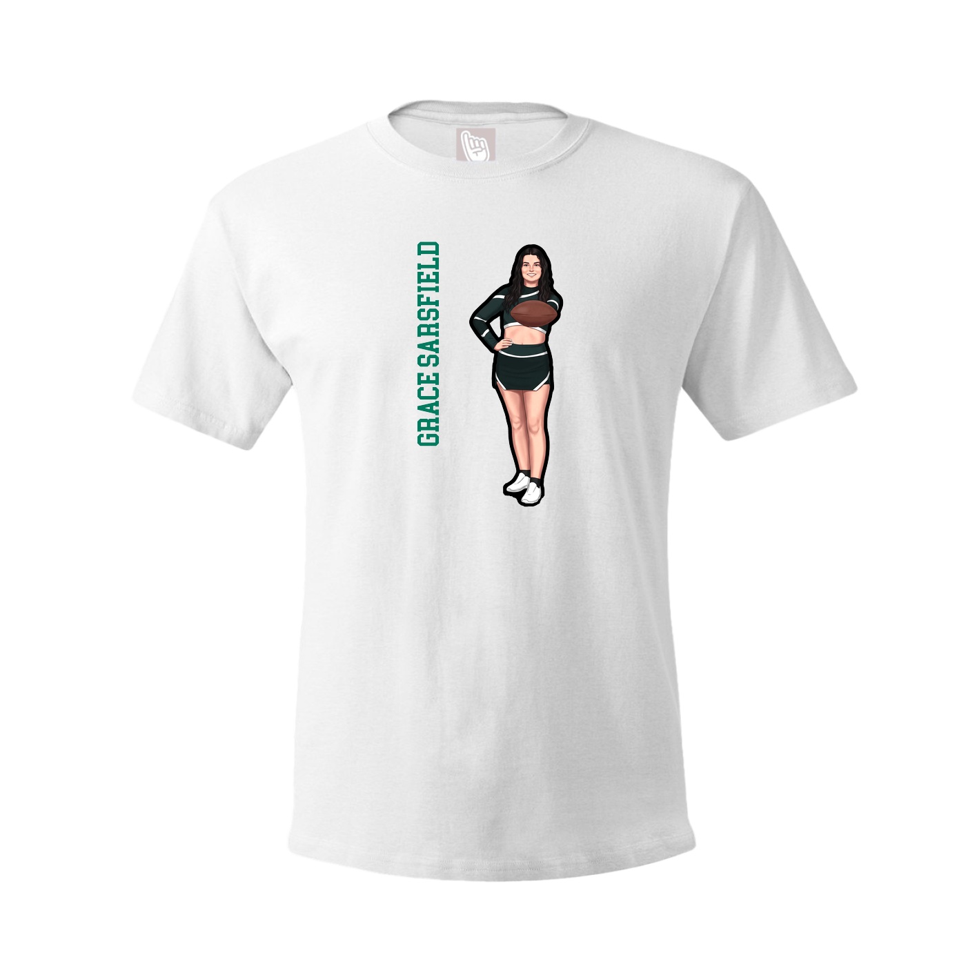 Youth Tee — Name Vertical in White