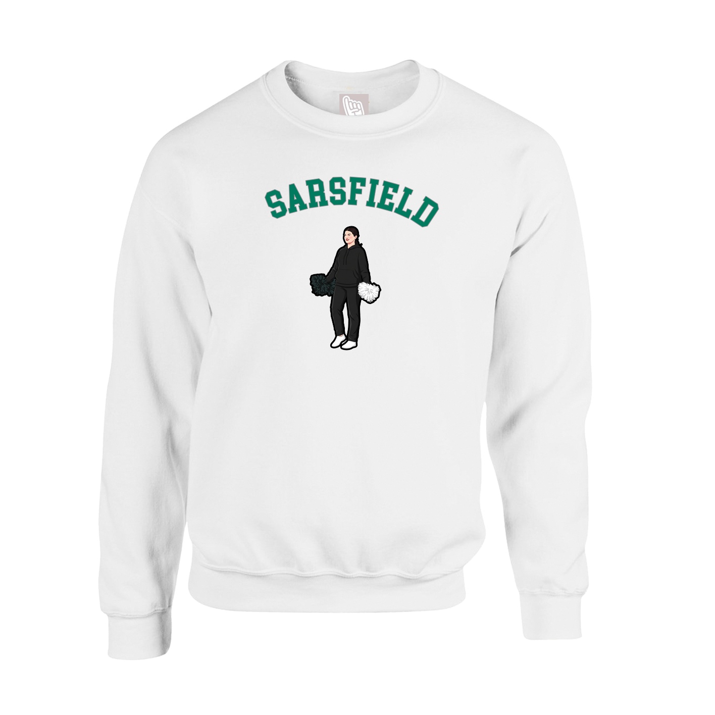 Fleece Crew — Shirsey Arch in White
