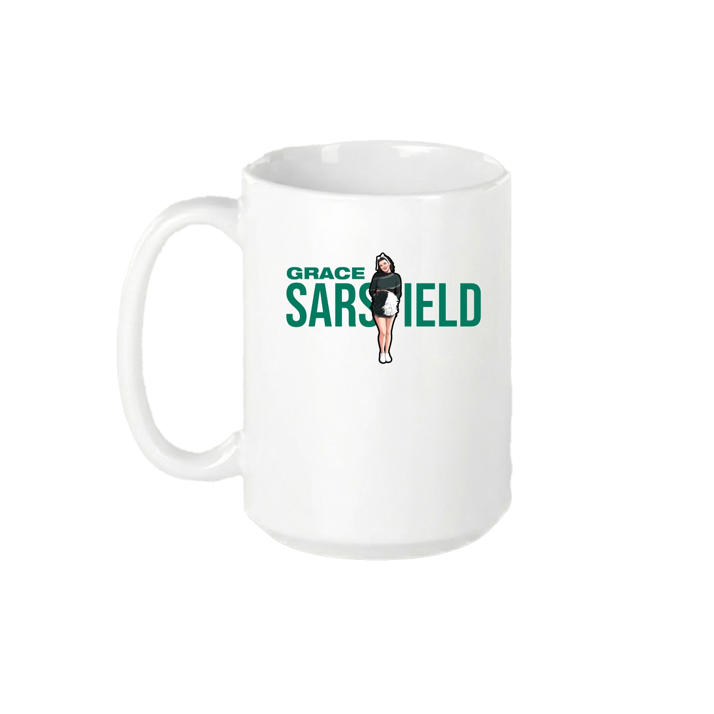 15oz Coffee Mug — Player Name in White