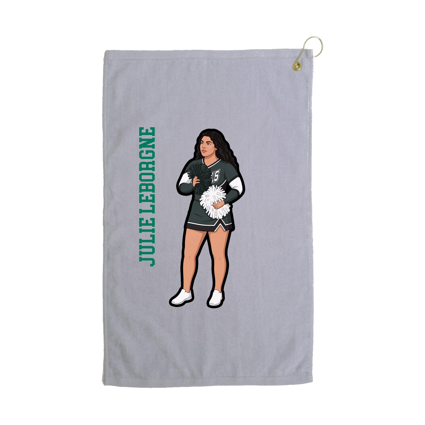 Golf Towel — Name Vertical in Grey