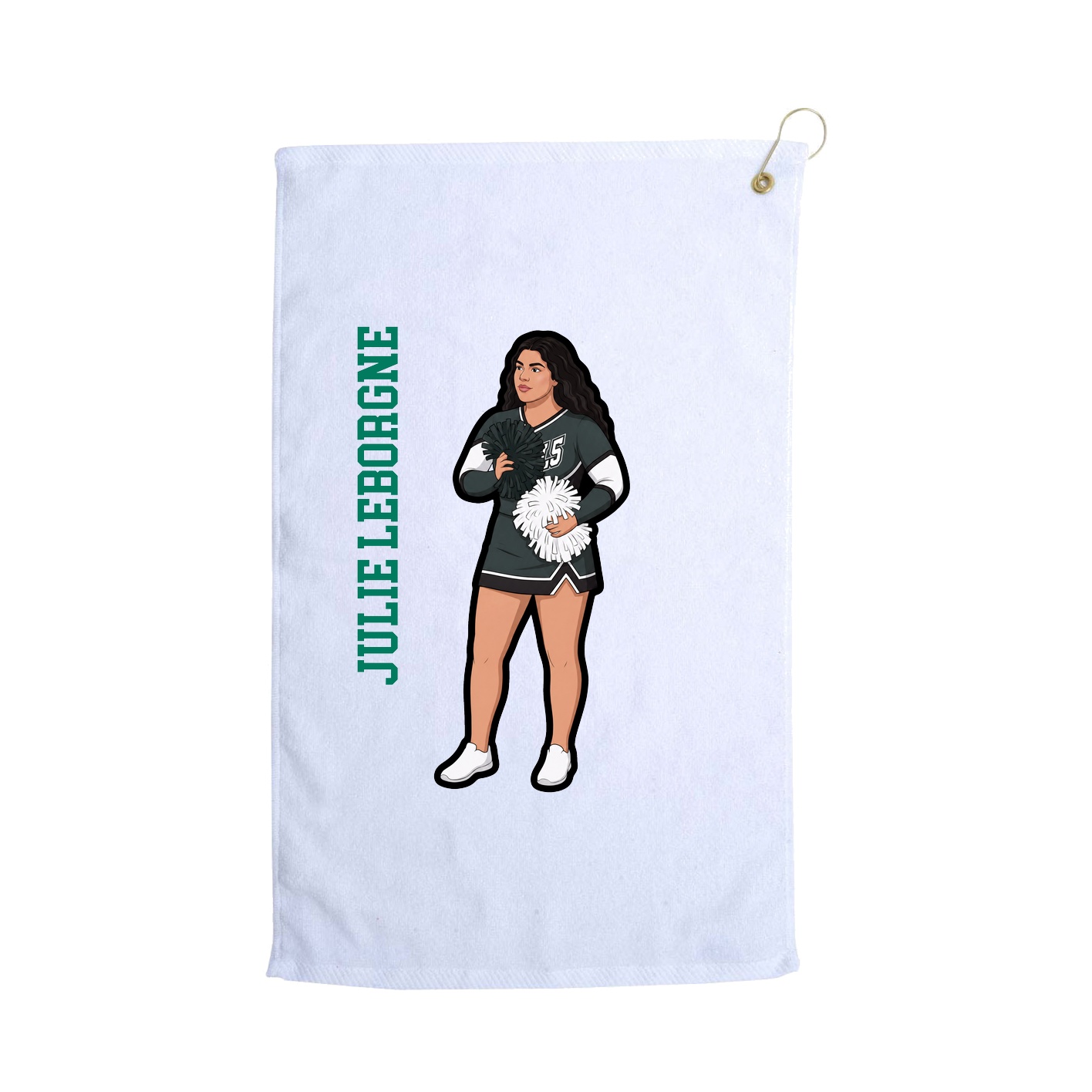 Golf Towel — Name Vertical in White