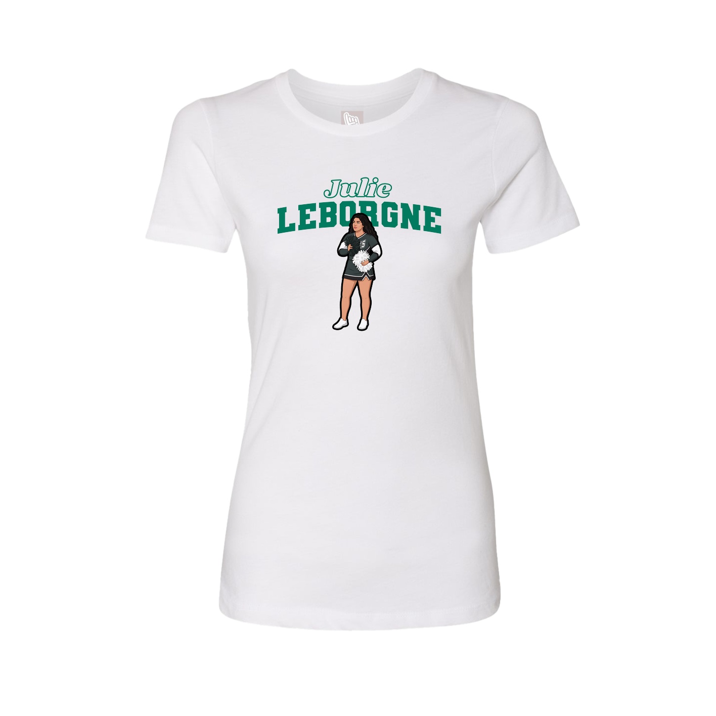 Fitted Women's Tee — Name Arch in White