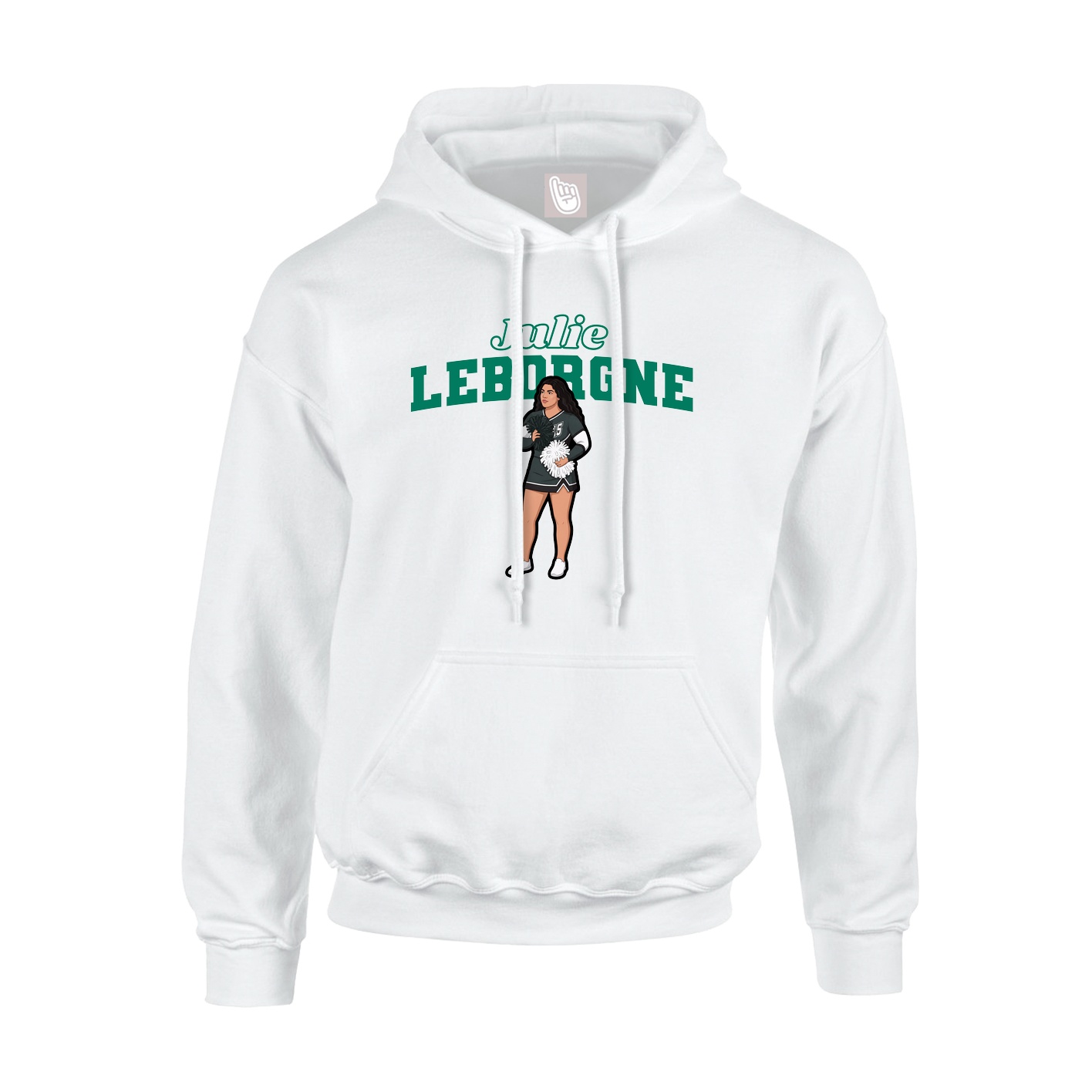 Youth Hoodie — Name Arch in White