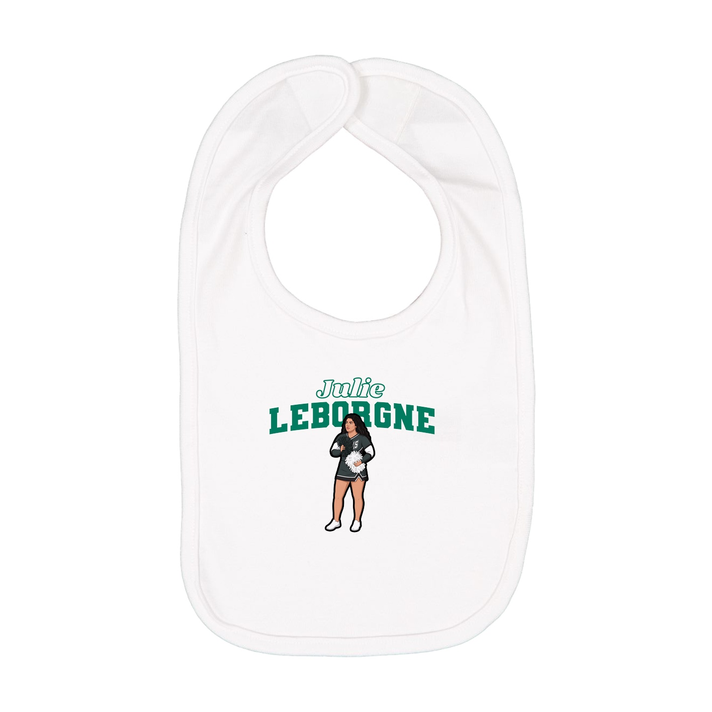Infant Bib — Name Arch in White