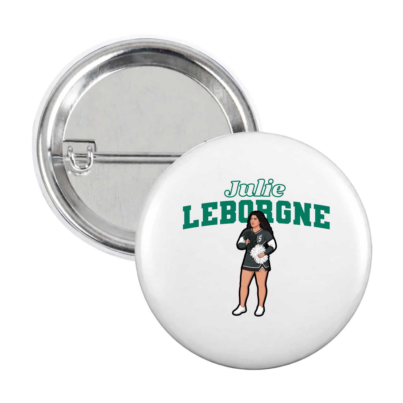 Game Day Button — Name Arch in White