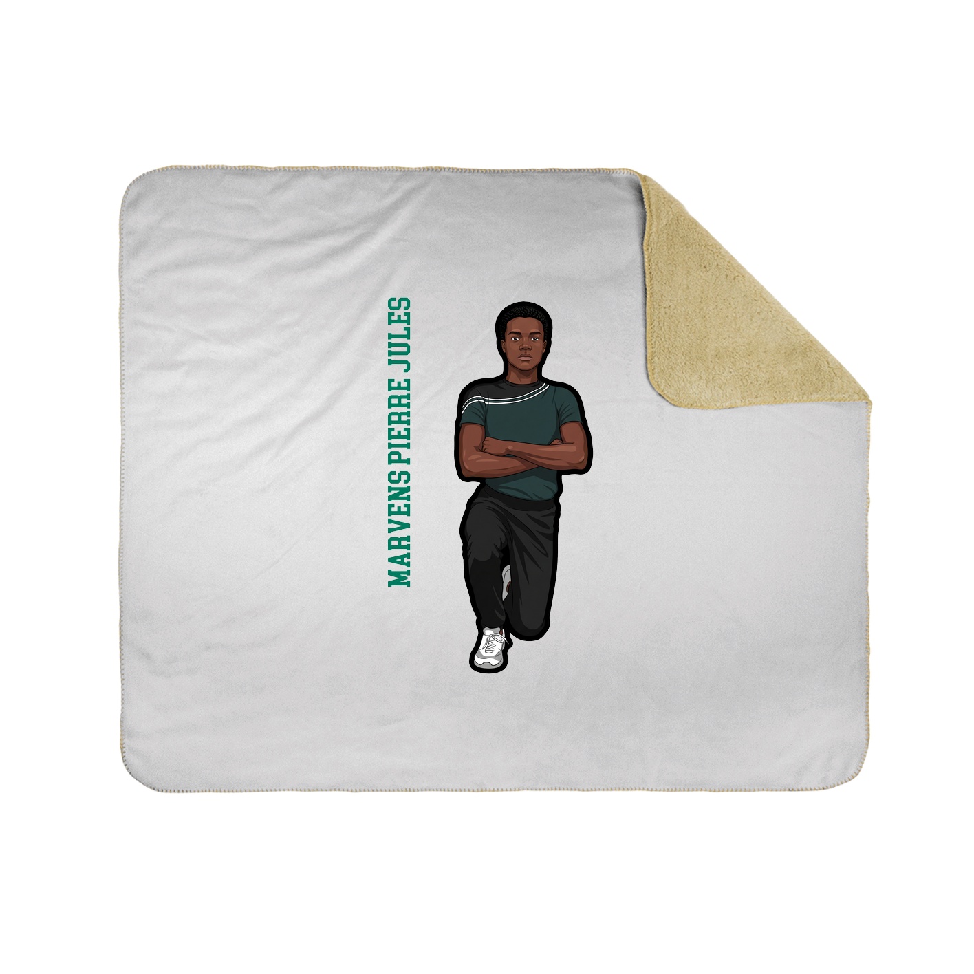 Throw Blanket — Name Vertical in White