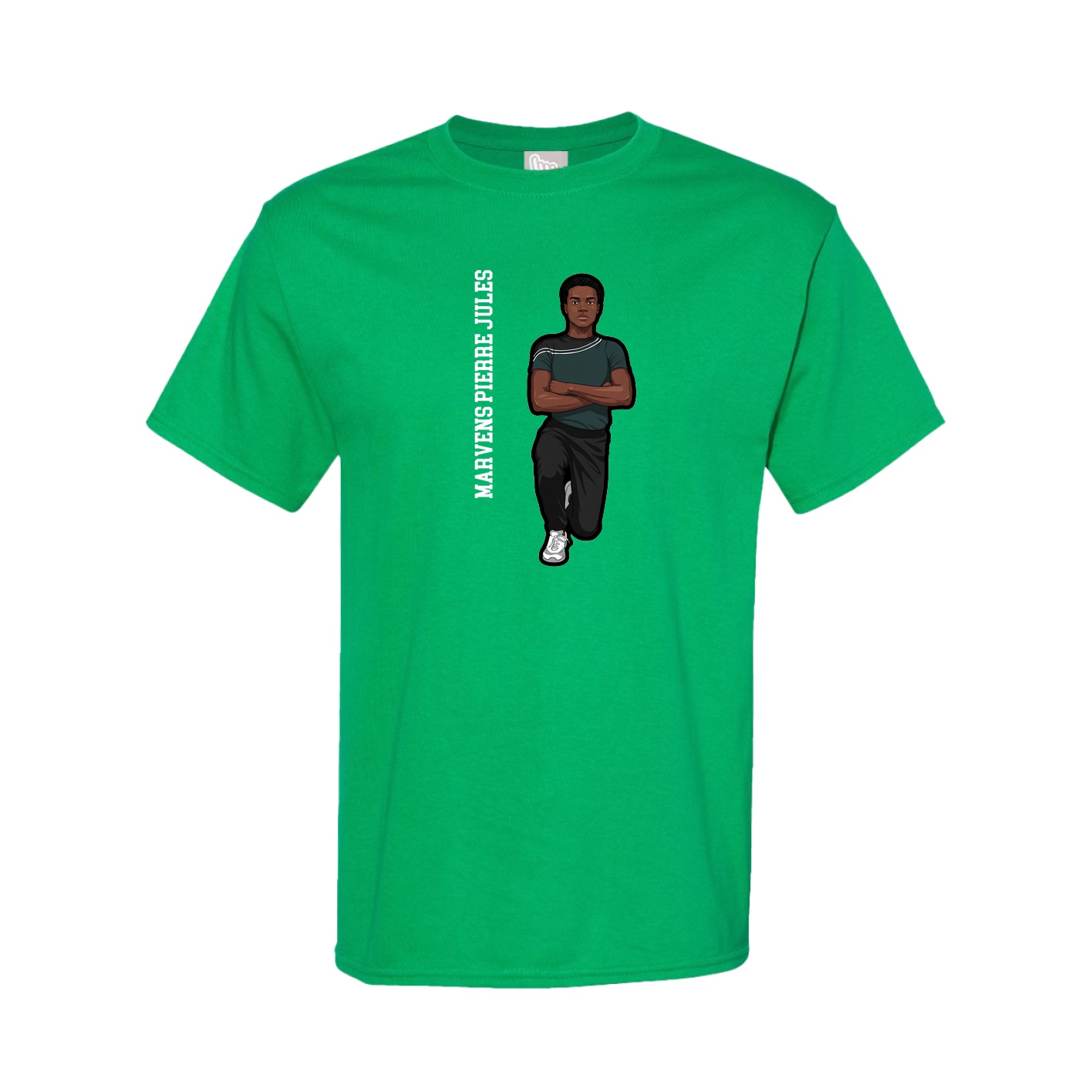 Tee — Name Vertical in Green