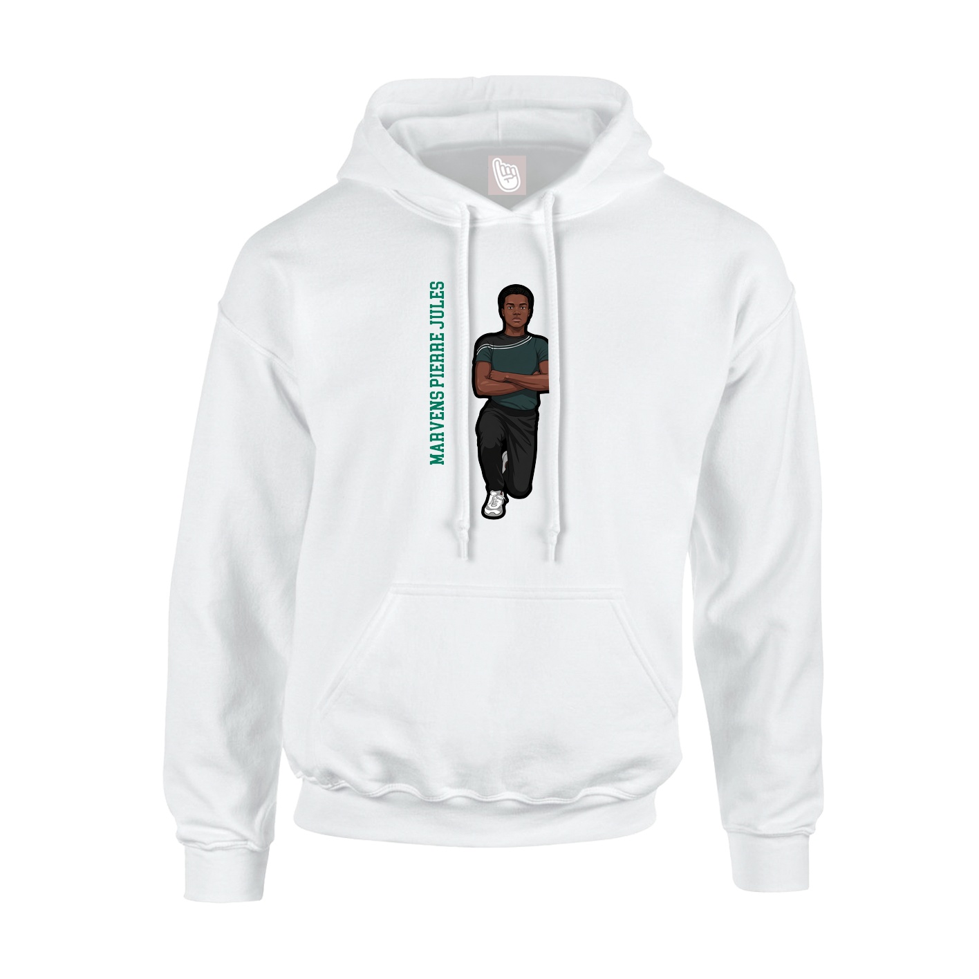 Hoodie — Name Vertical in White