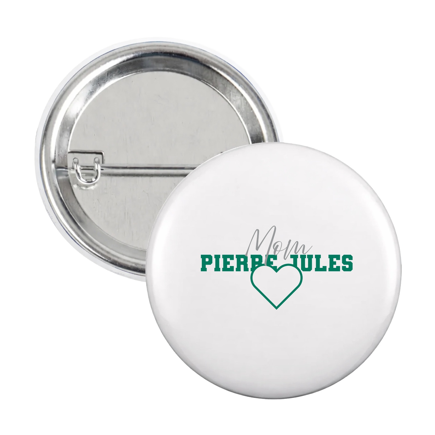 Game Day Button — Mothers Day Heart in White