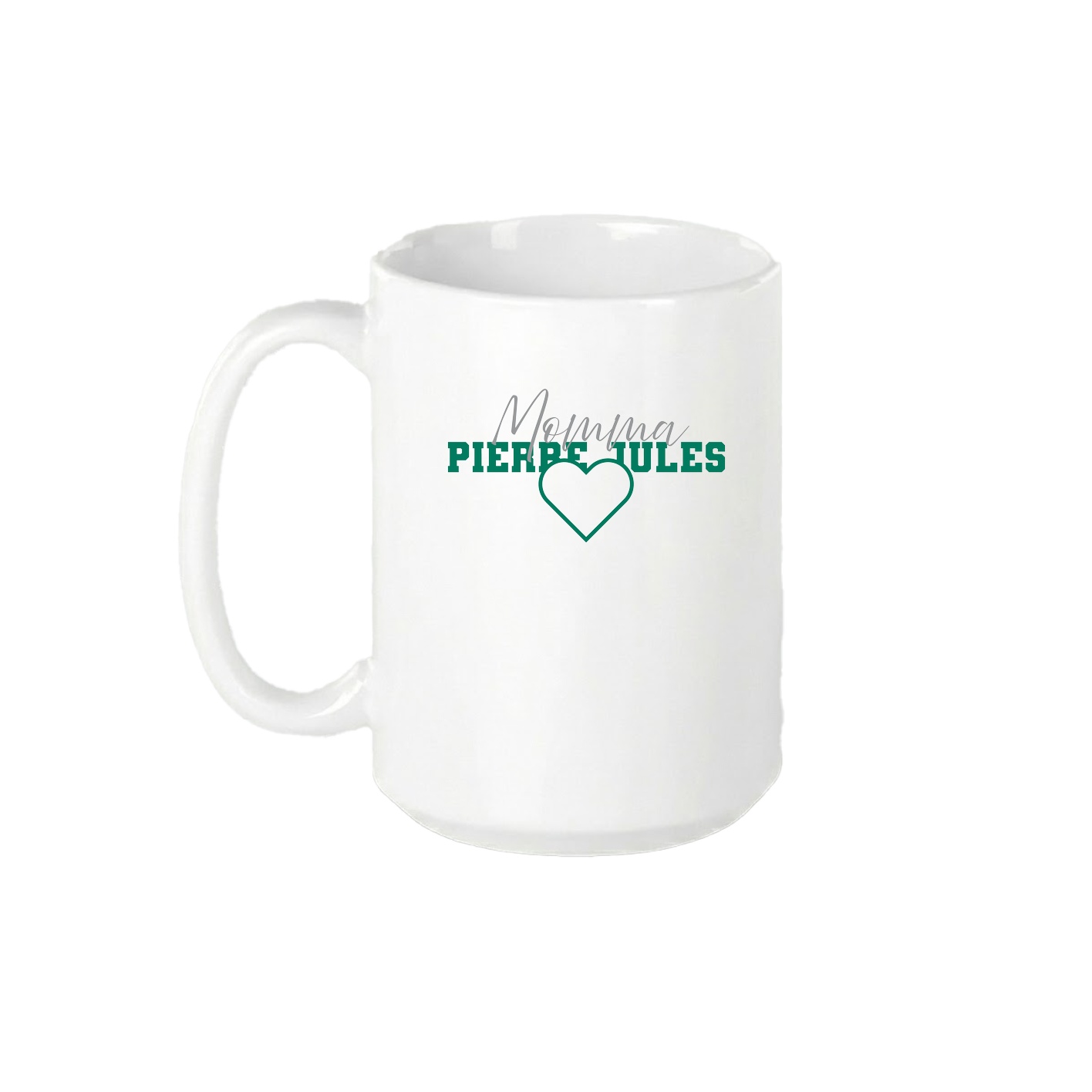 15oz Coffee Mug — Mothers Day Heart in White