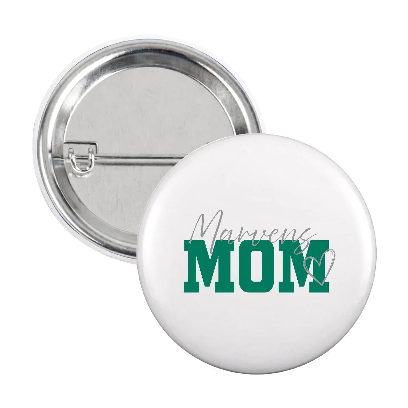 Game Day Button — Mothers Day Script in White
