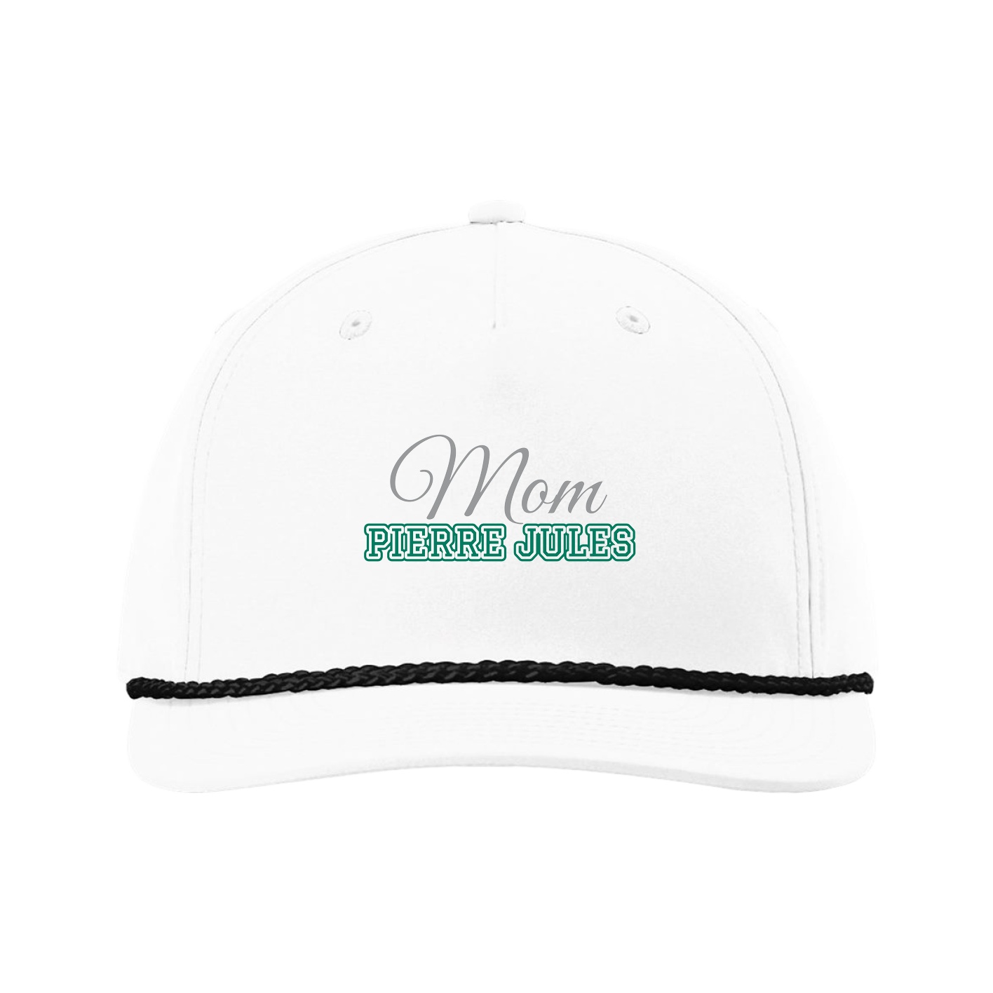 Five-Panel Classic Rope Cap — Mothers Day Block in White