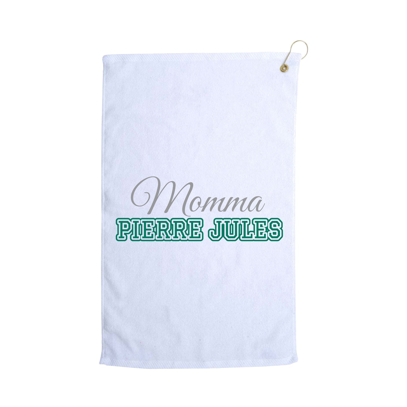 Golf Towel — Mothers Day Block in White