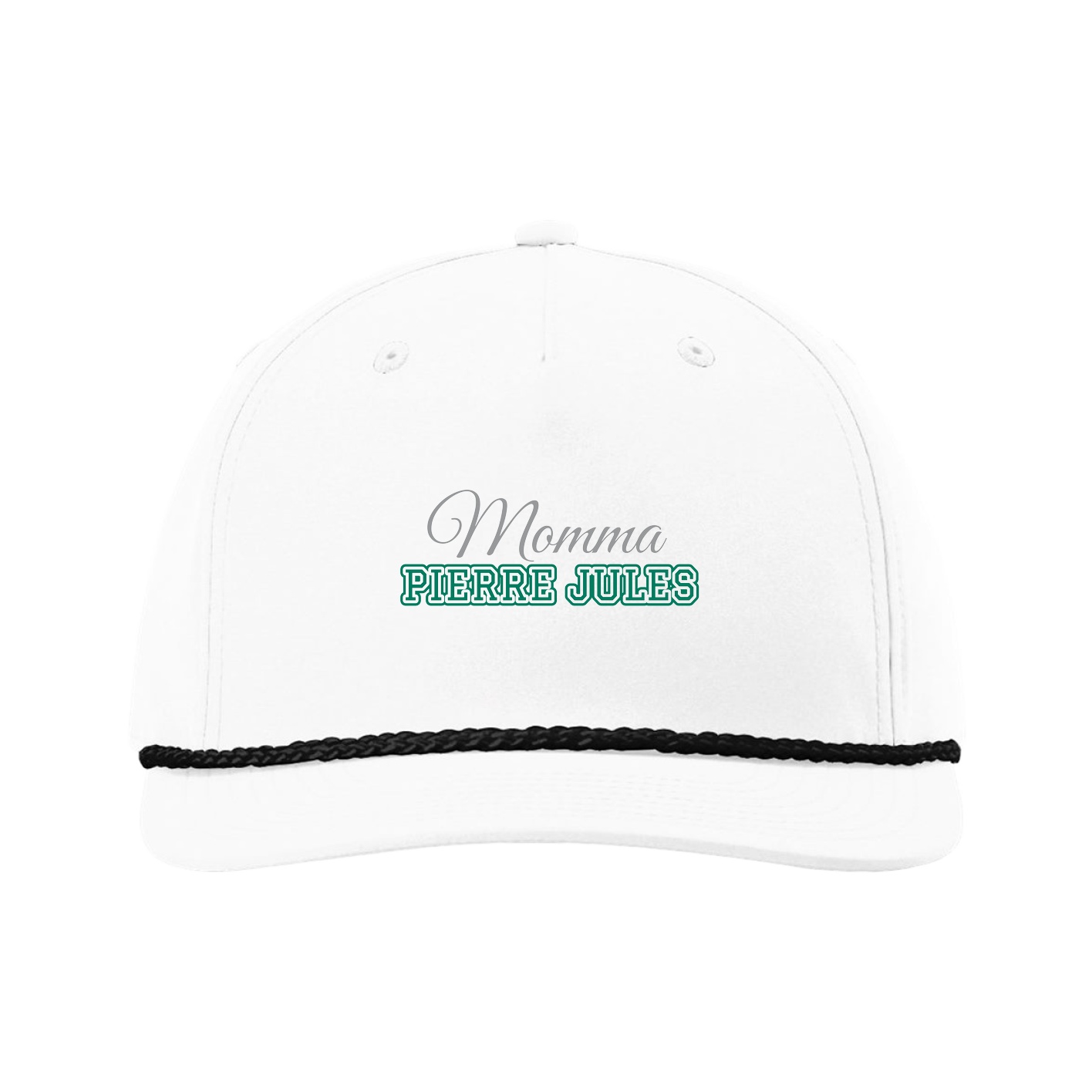 Five-Panel Classic Rope Cap — Mothers Day Block in White