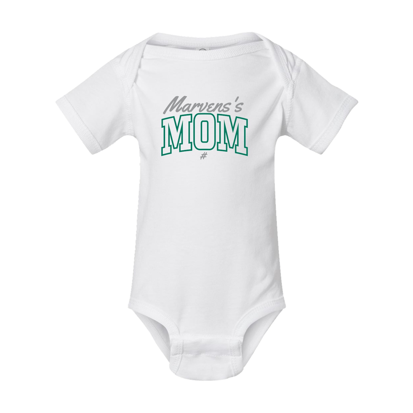 Baby Onesie — Mothers Day Arch Script in White