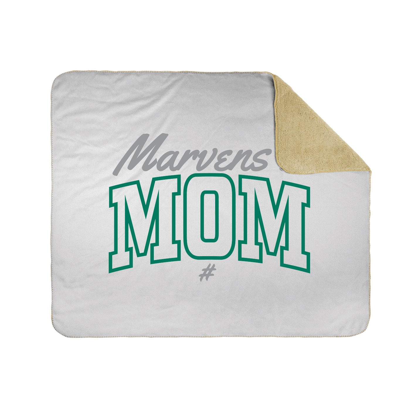 Throw Blanket — Mothers Day Arch Script in White