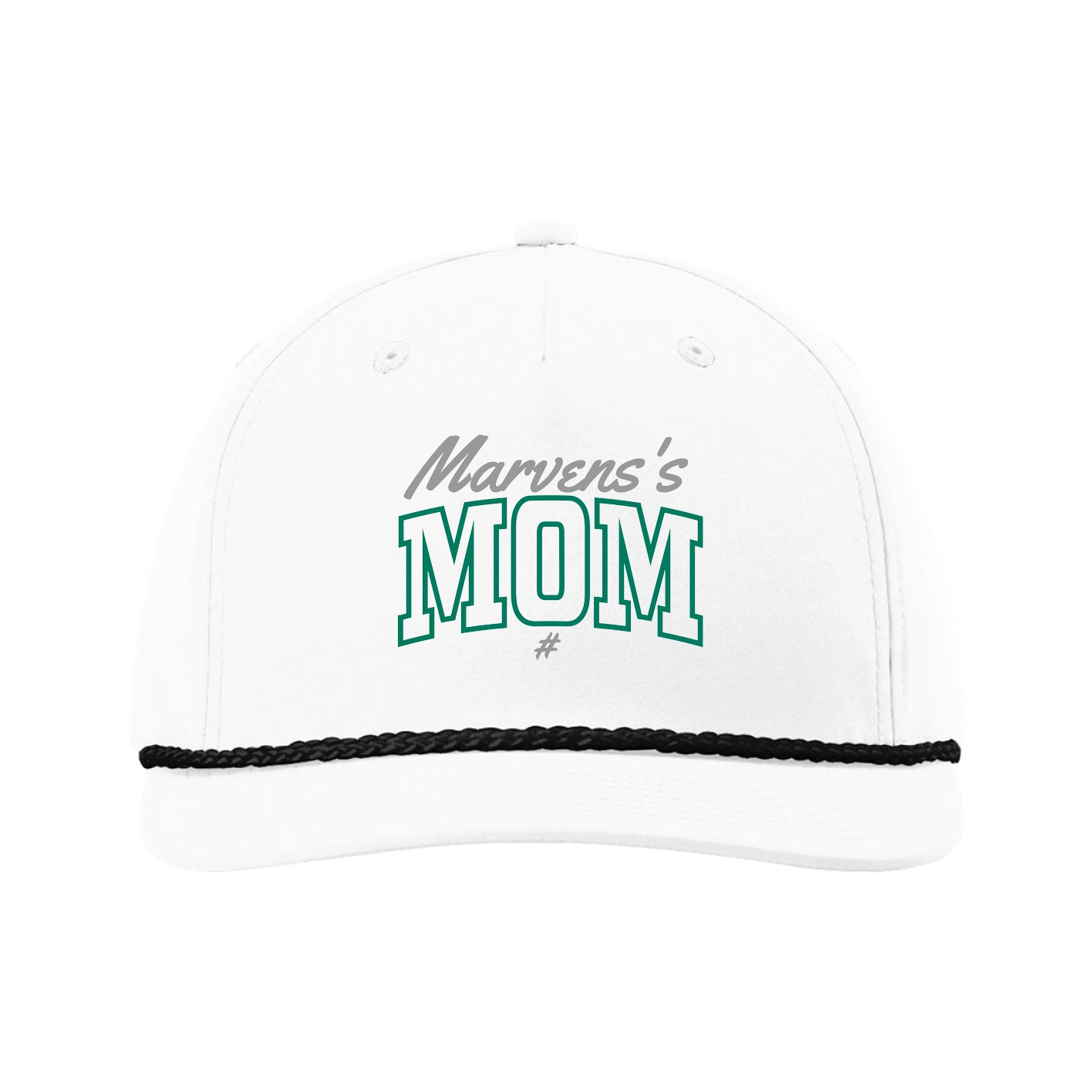 Five-Panel Classic Rope Cap — Mothers Day Arch Script in White