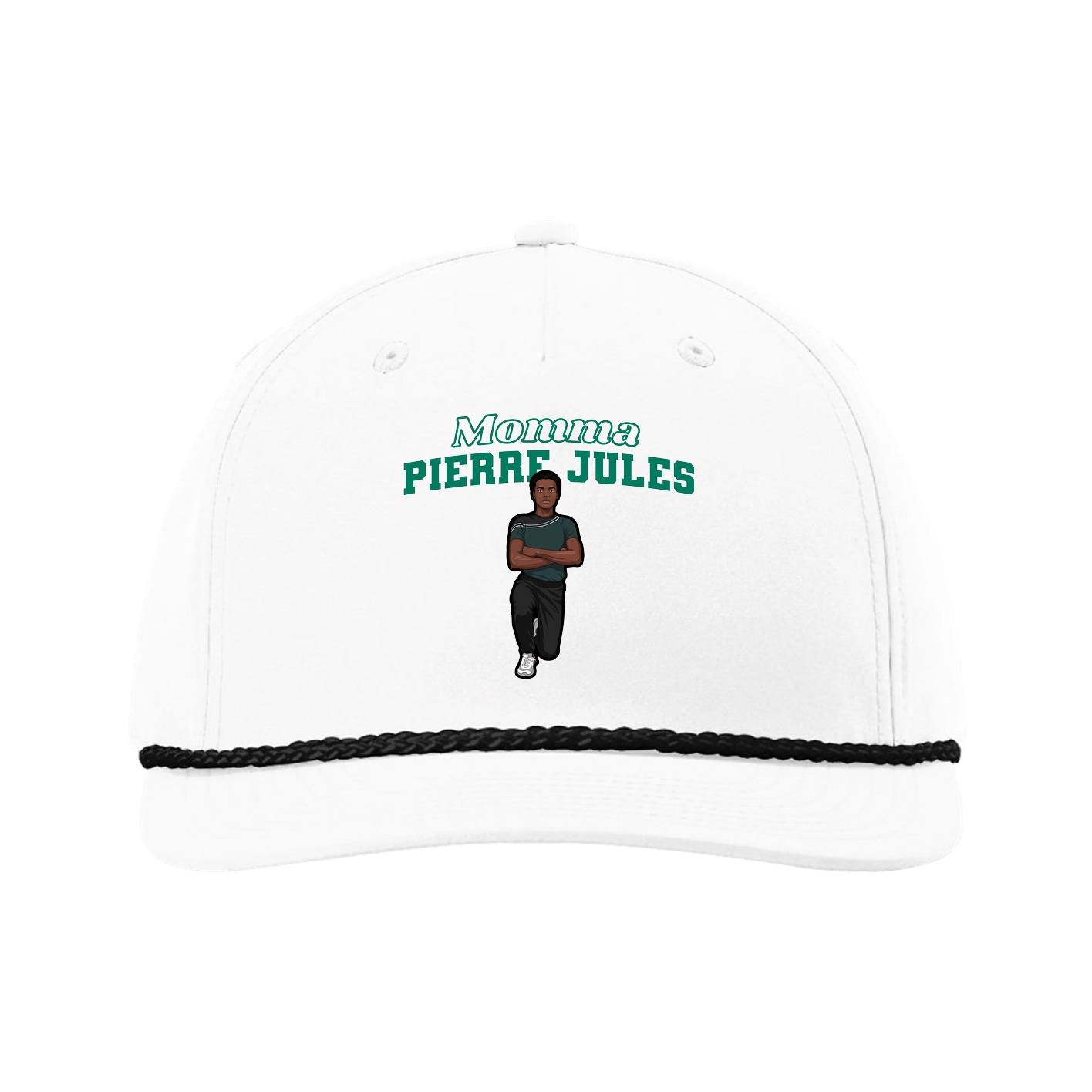 Five-Panel Classic Rope Cap — Mothers Day Block in White