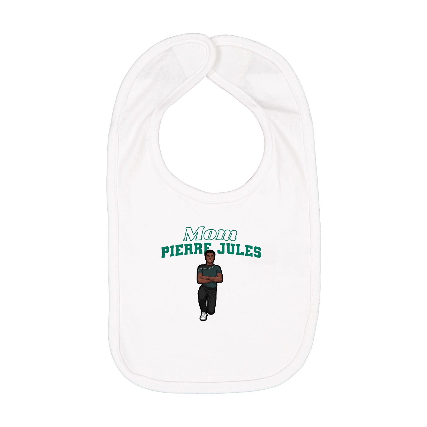 Infant Bib — Mothers Day Block in White