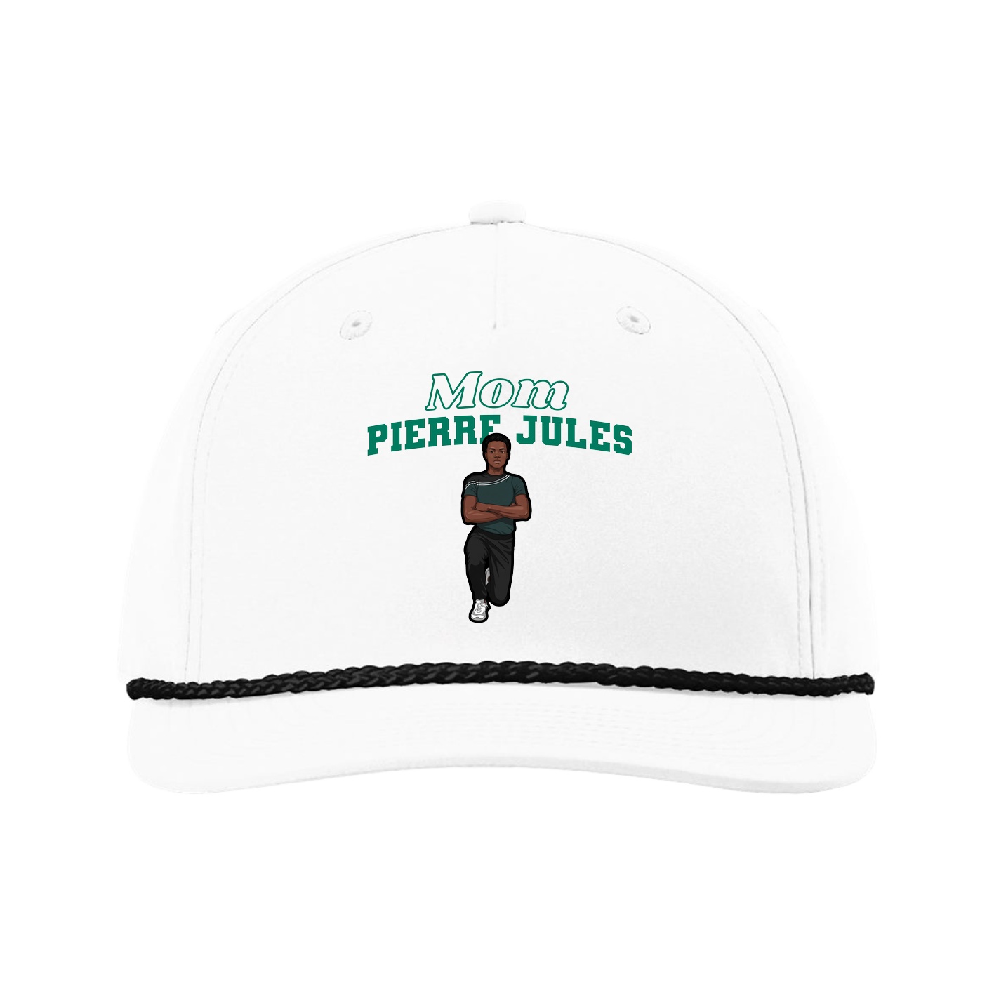 Five-Panel Classic Rope Cap — Mothers Day Block in White