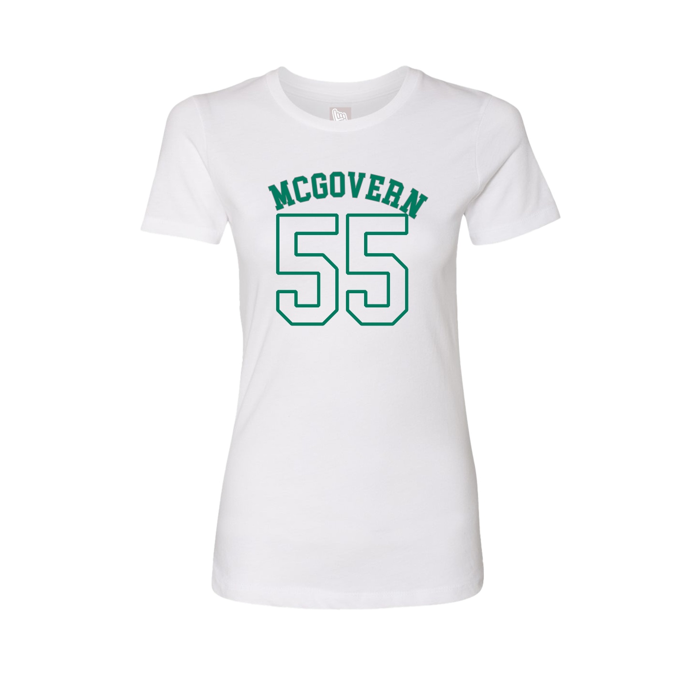 Fitted Women's Tee — Shirsey Arch in White