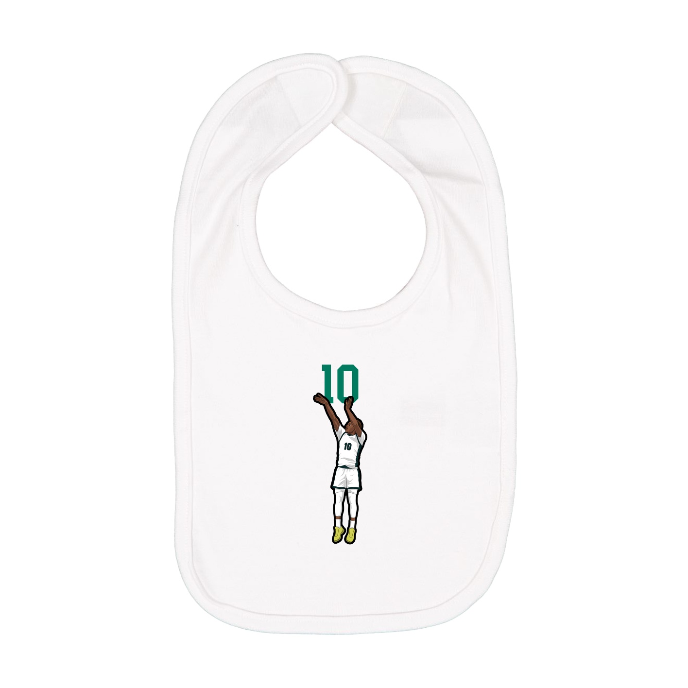 Infant Bib — Number Top in White