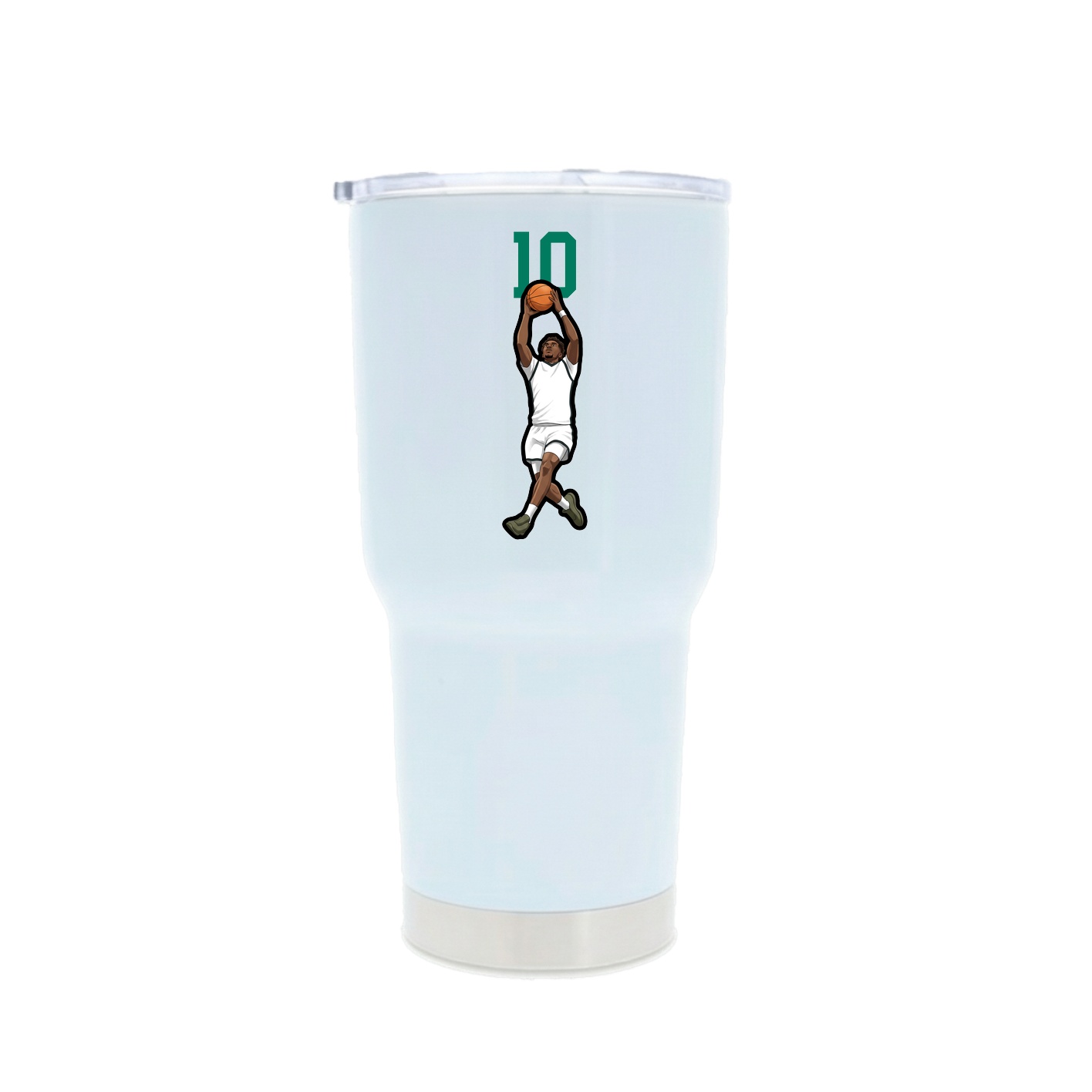 30oz Stainless Steel Tumbler — Number Top in White