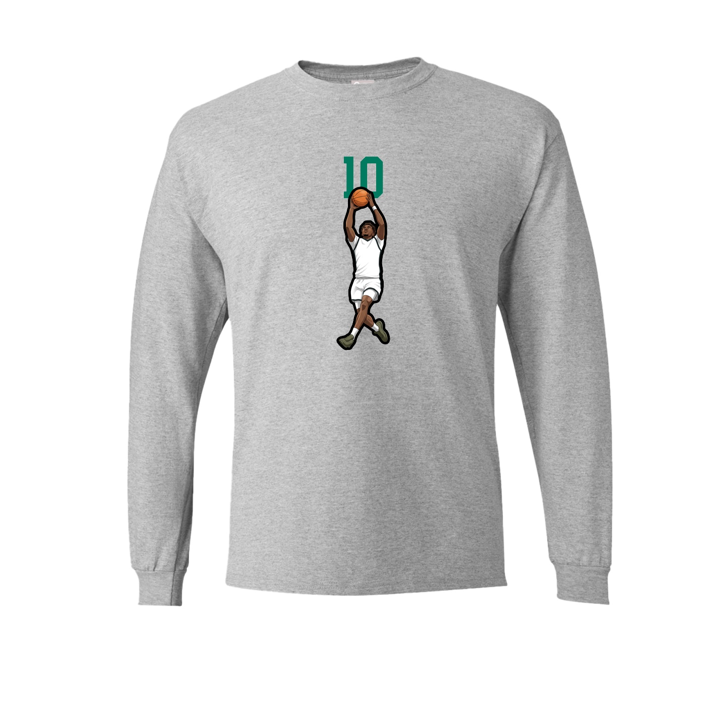 Long Sleeve Tee — Number Top in Grey