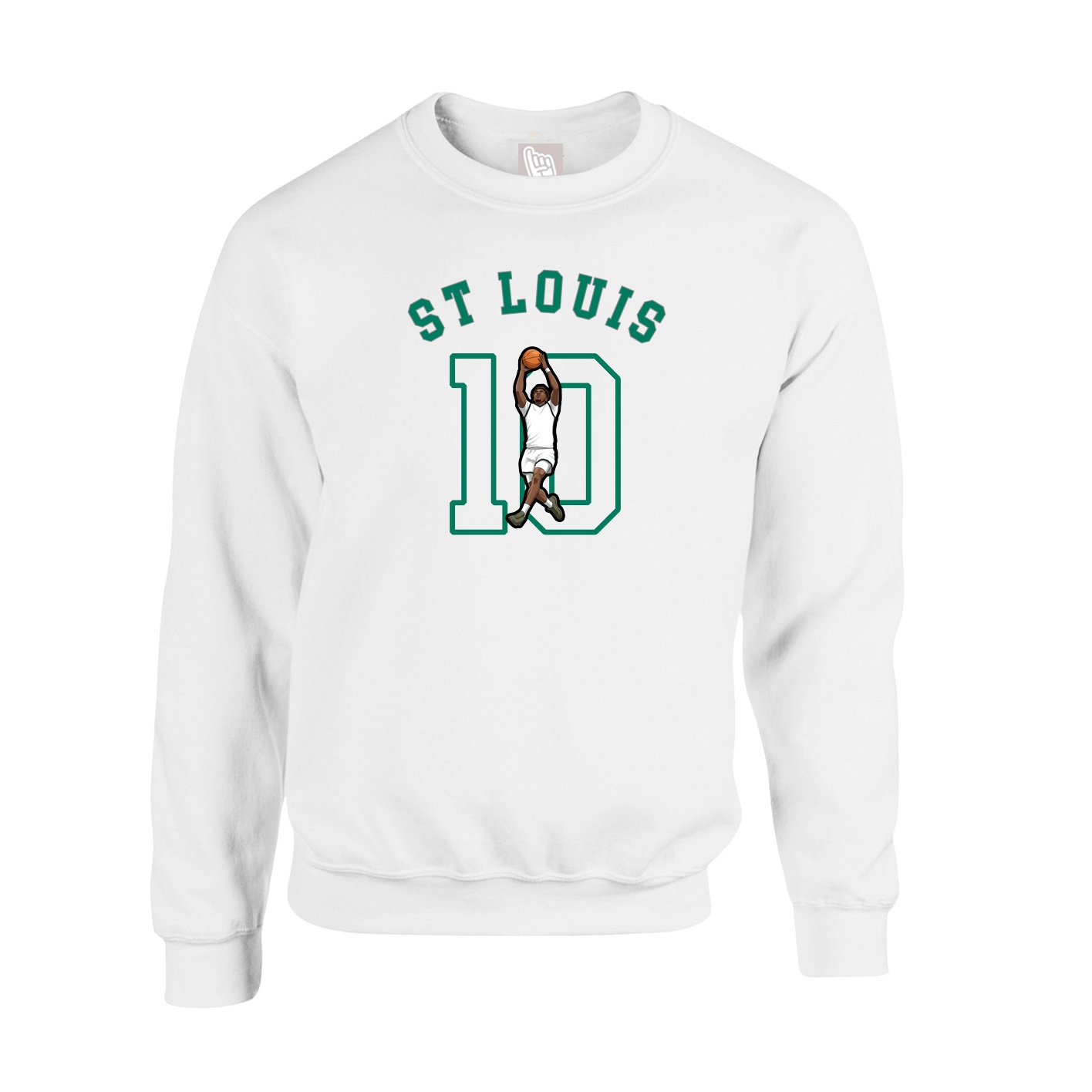 Fleece Crew — Shirsey Arch in White