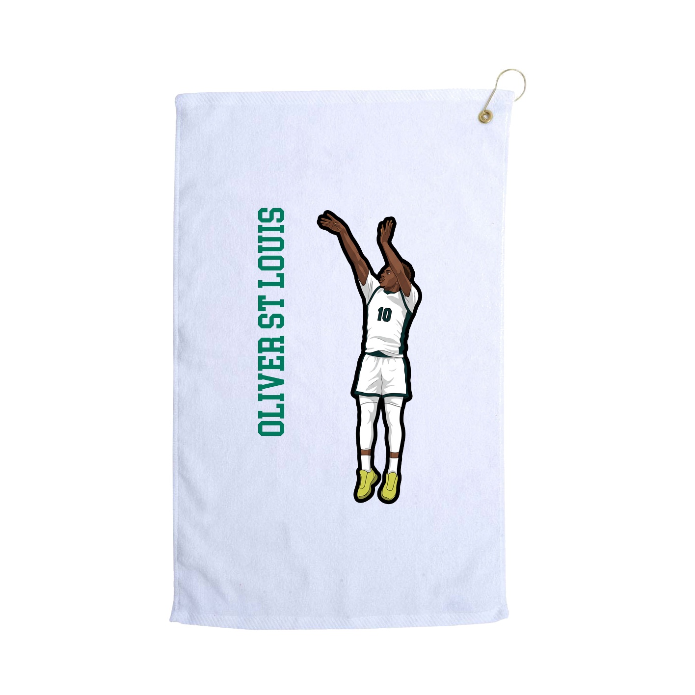 Golf Towel — Name Vertical in White