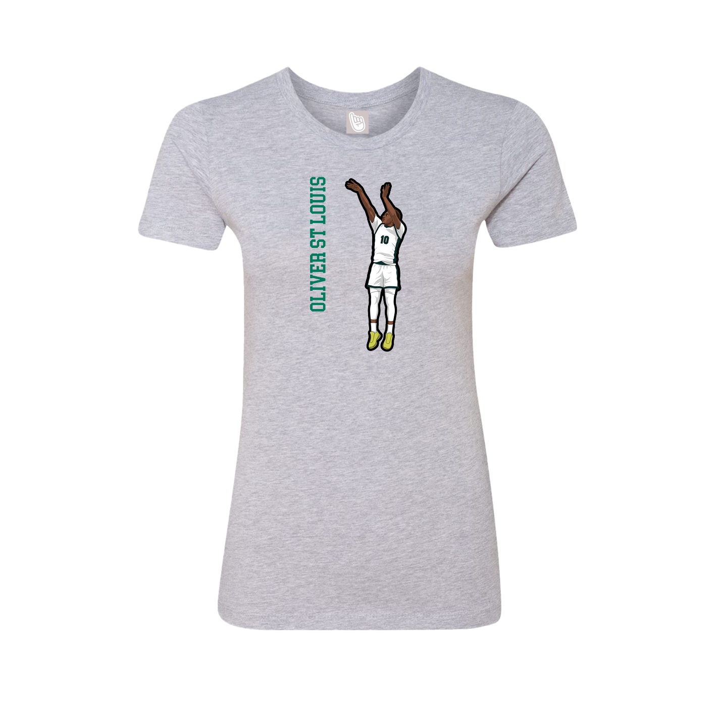 Womens Tee — Name Vertical in Grey