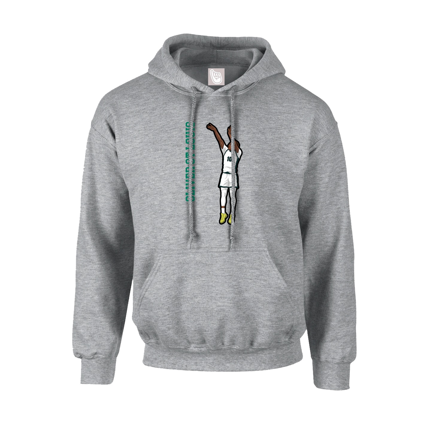 Youth Hoodie — Name Vertical in Grey