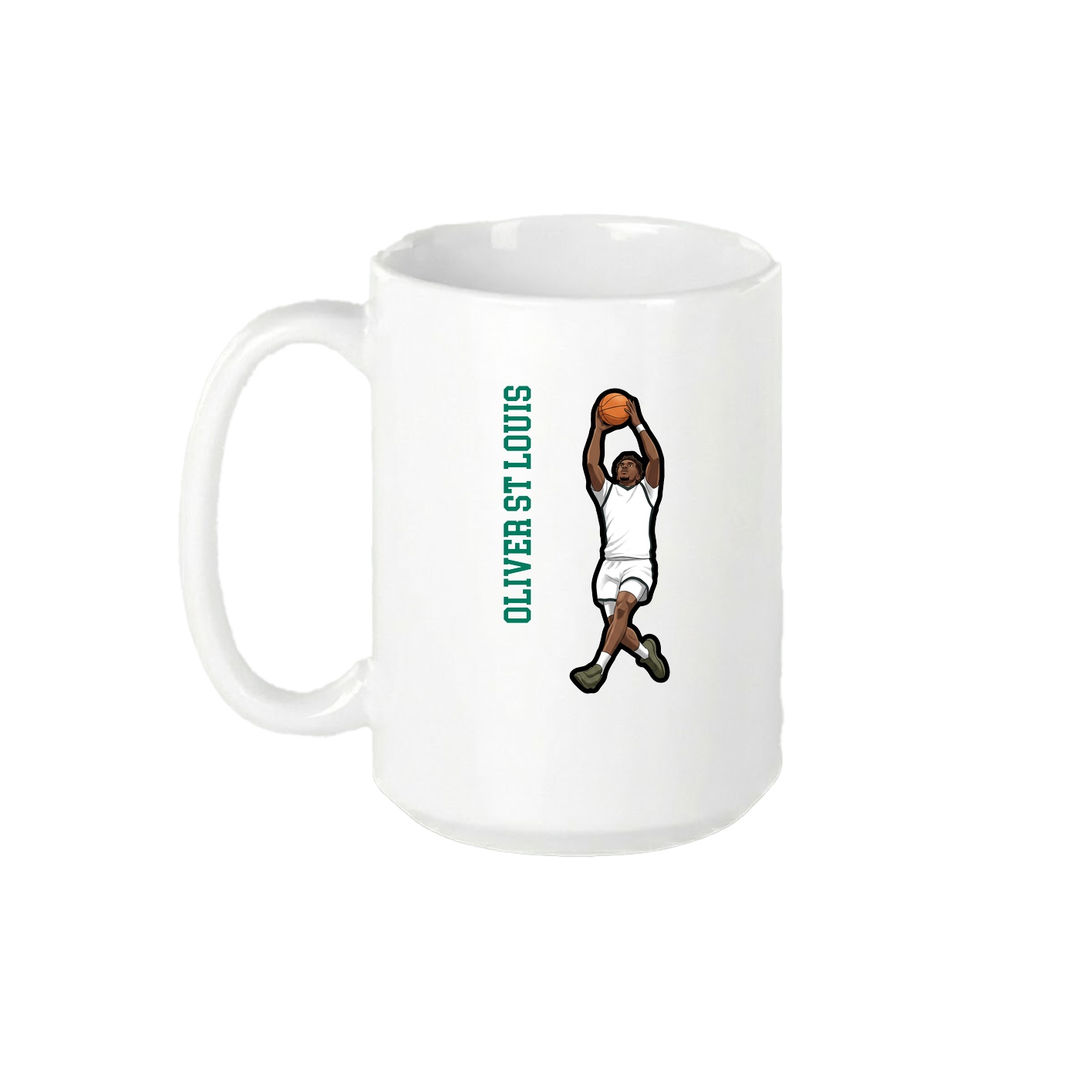 15oz Coffee Mug — Name Vertical in White