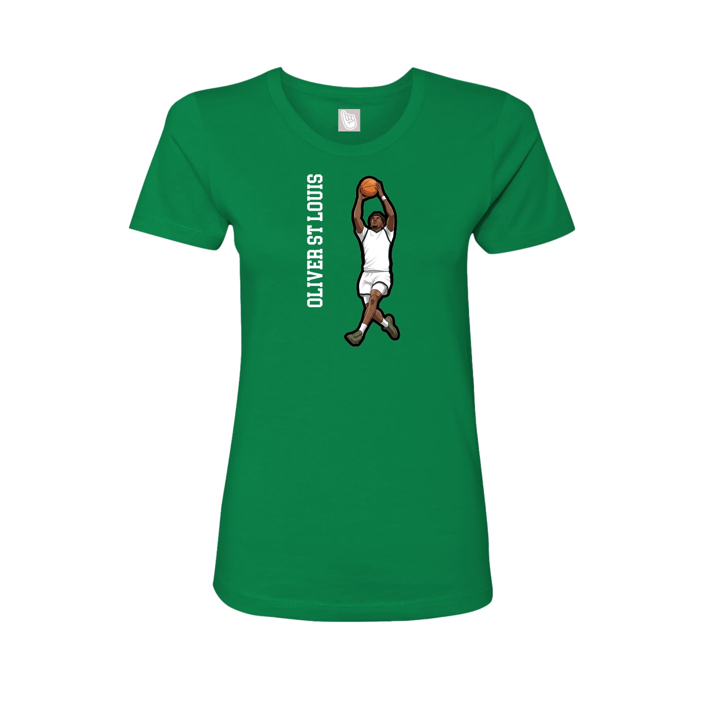 Womens Tee — Name Vertical in Green