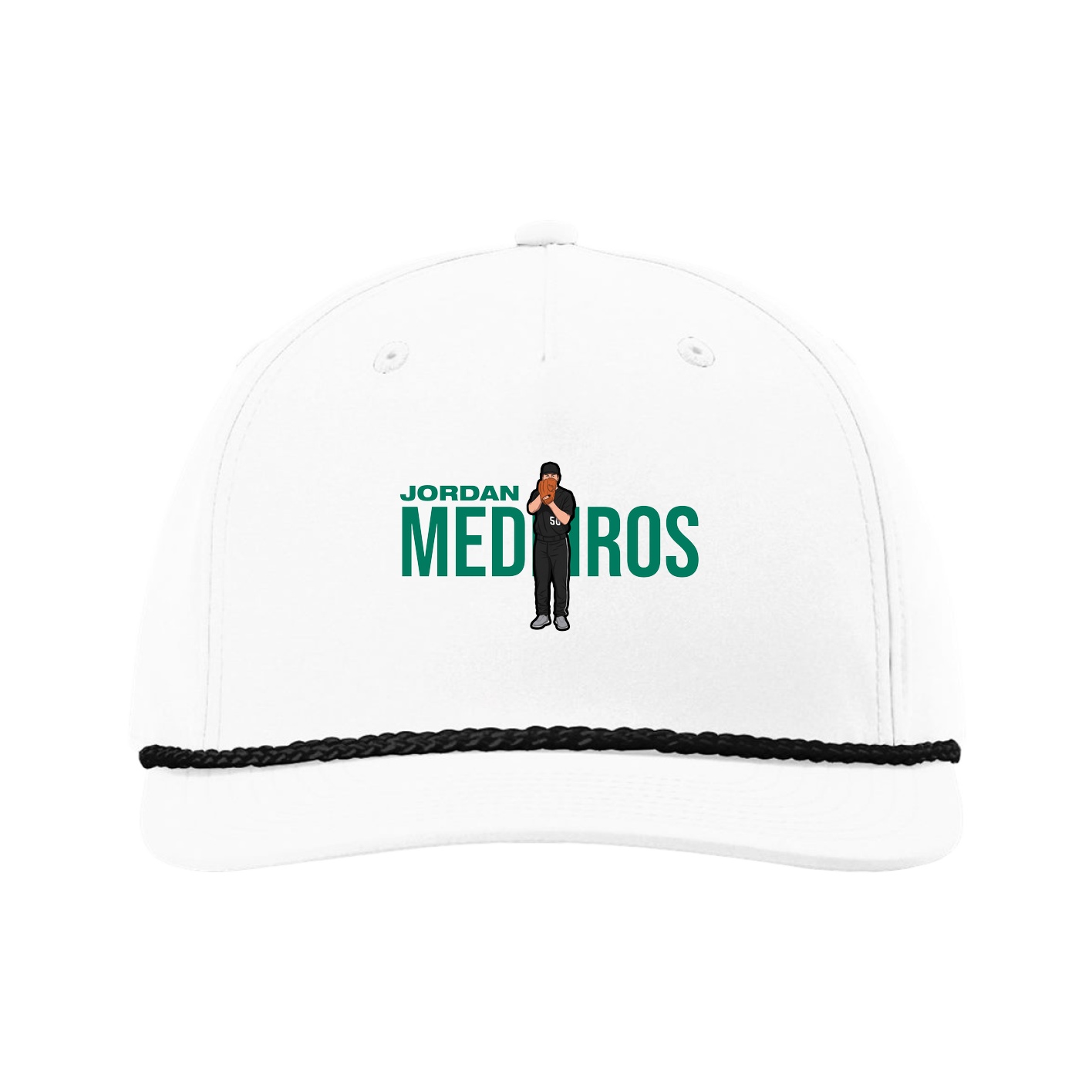 Five-Panel Classic Rope Cap — Player Name in White