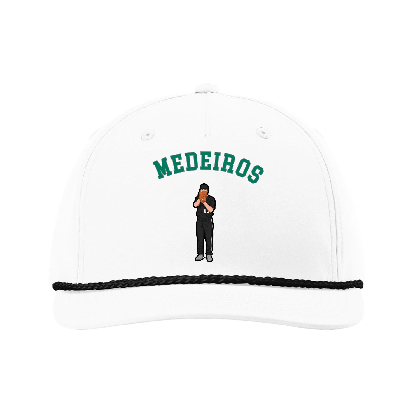 Five-Panel Classic Rope Cap — Shirsey Arch in White