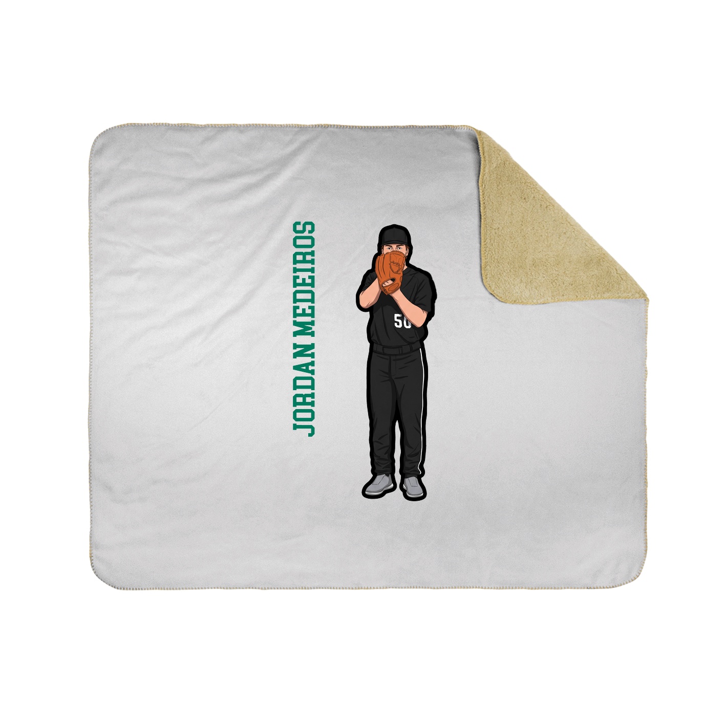 Throw Blanket — Name Vertical in White