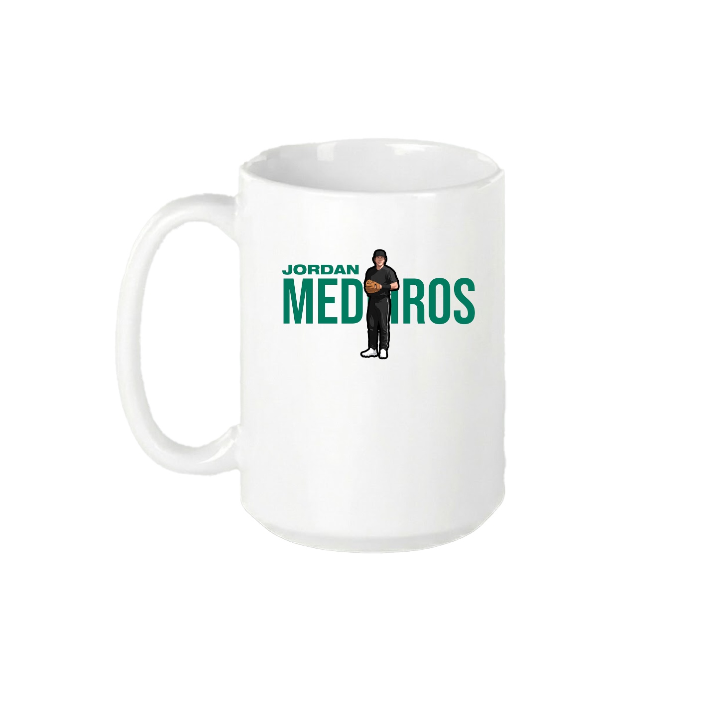 15oz Coffee Mug — Player Name in White