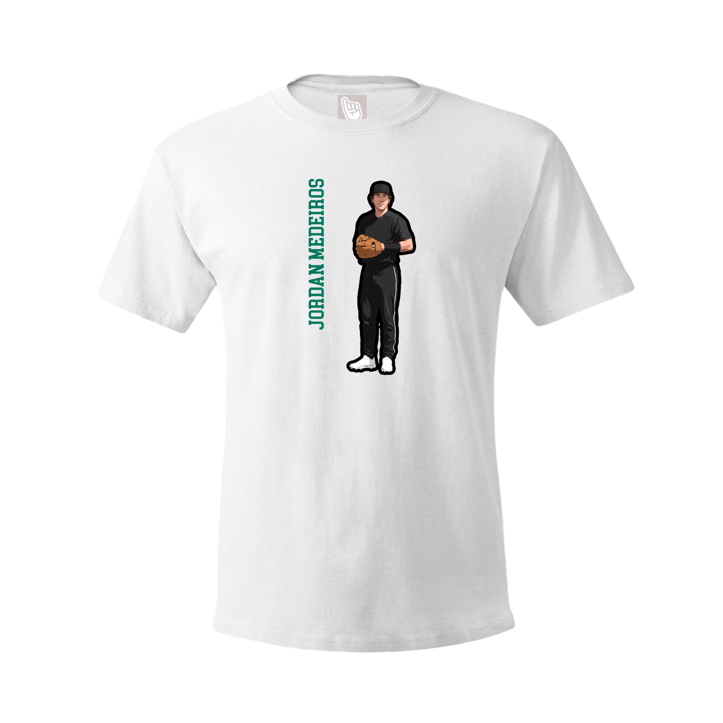 Youth Tee — Name Vertical in White
