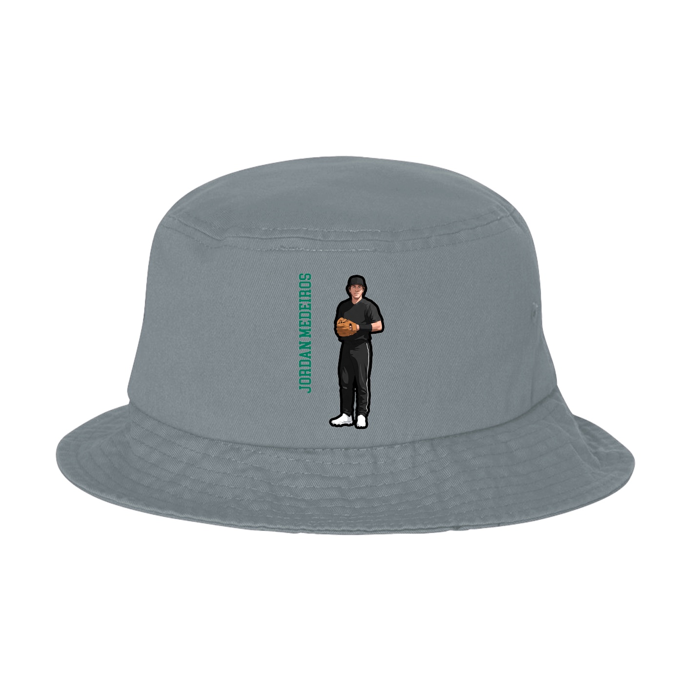 Bucket Cap — Name Vertical in Grey
