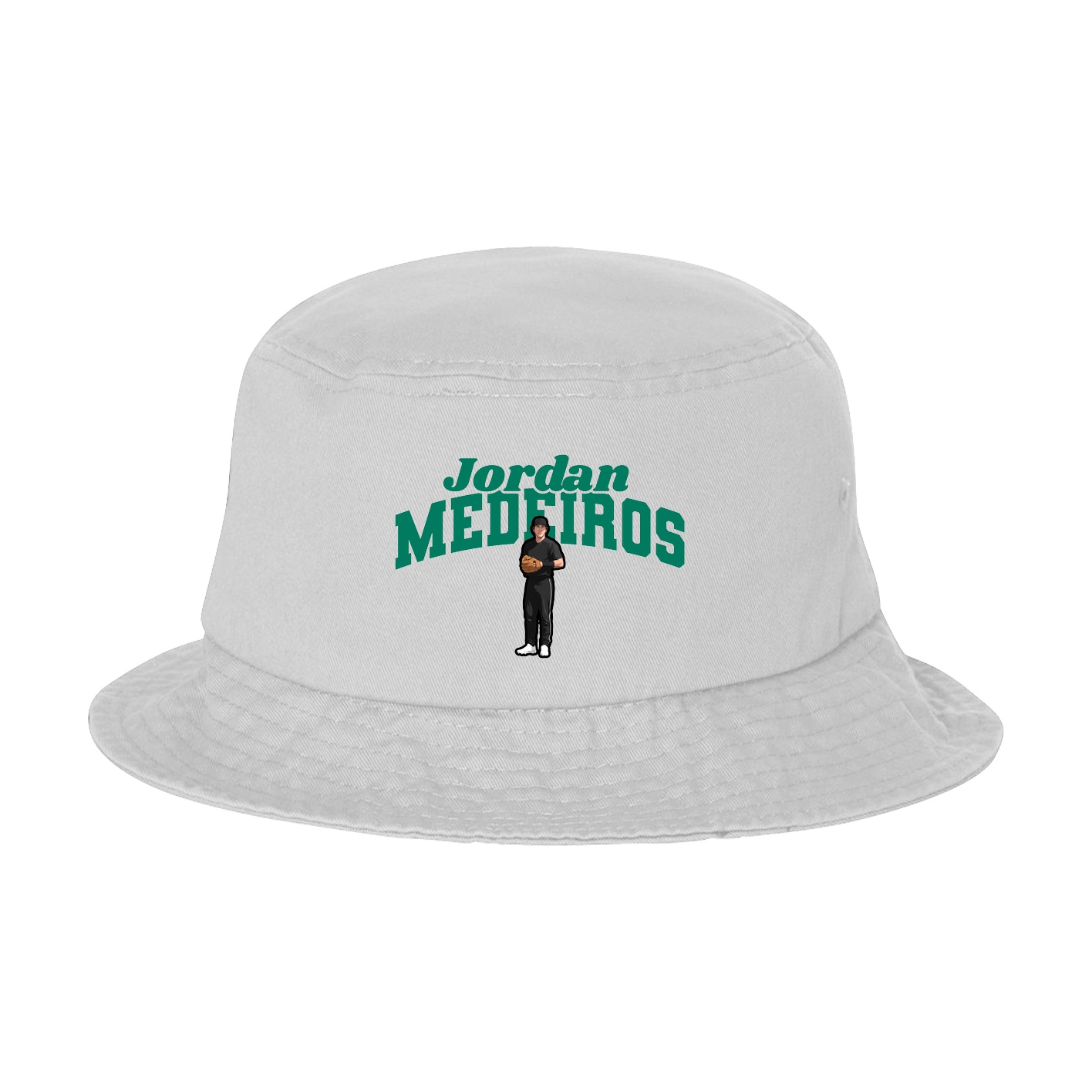 Bucket Cap — Signature Arch in White