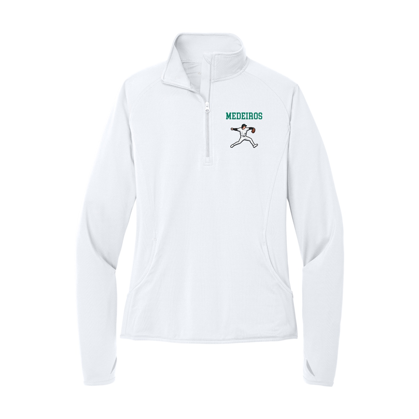 Women's Q-Zip Pullover — Shirsey in White