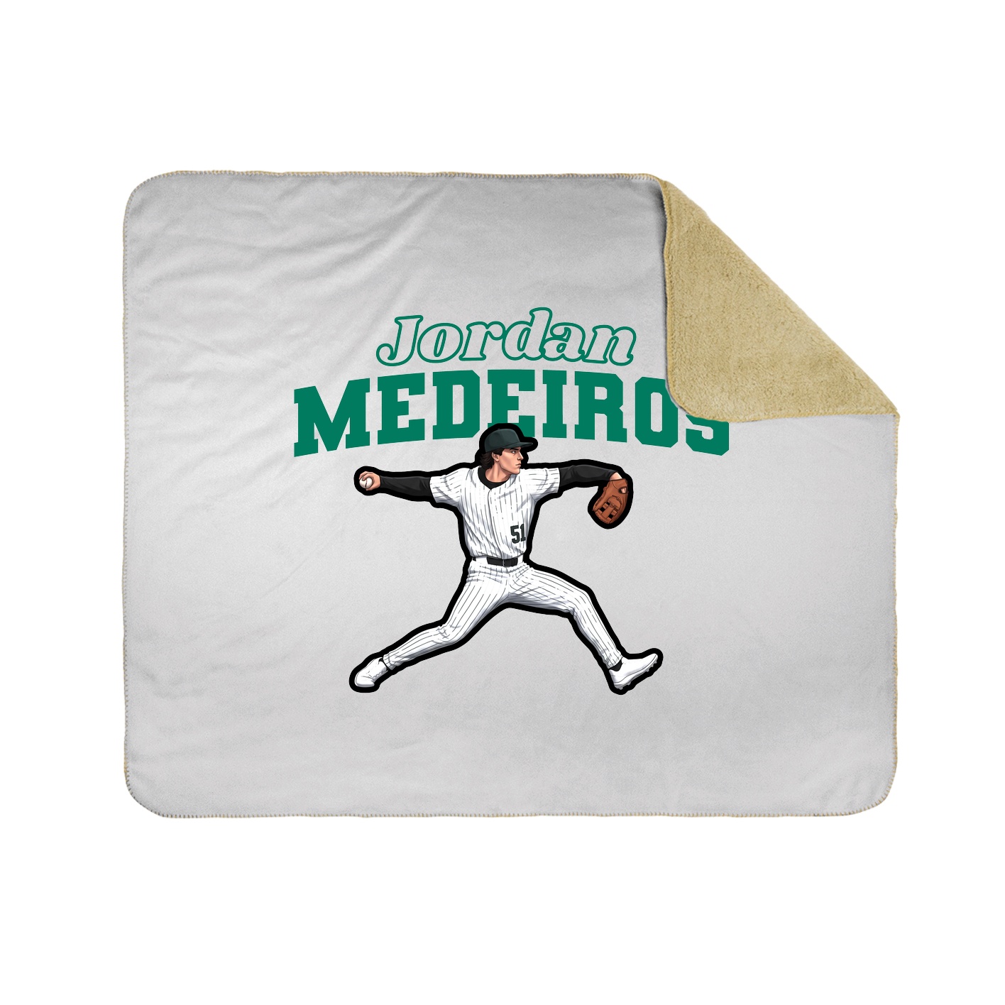 Throw Blanket — Name Arch in White
