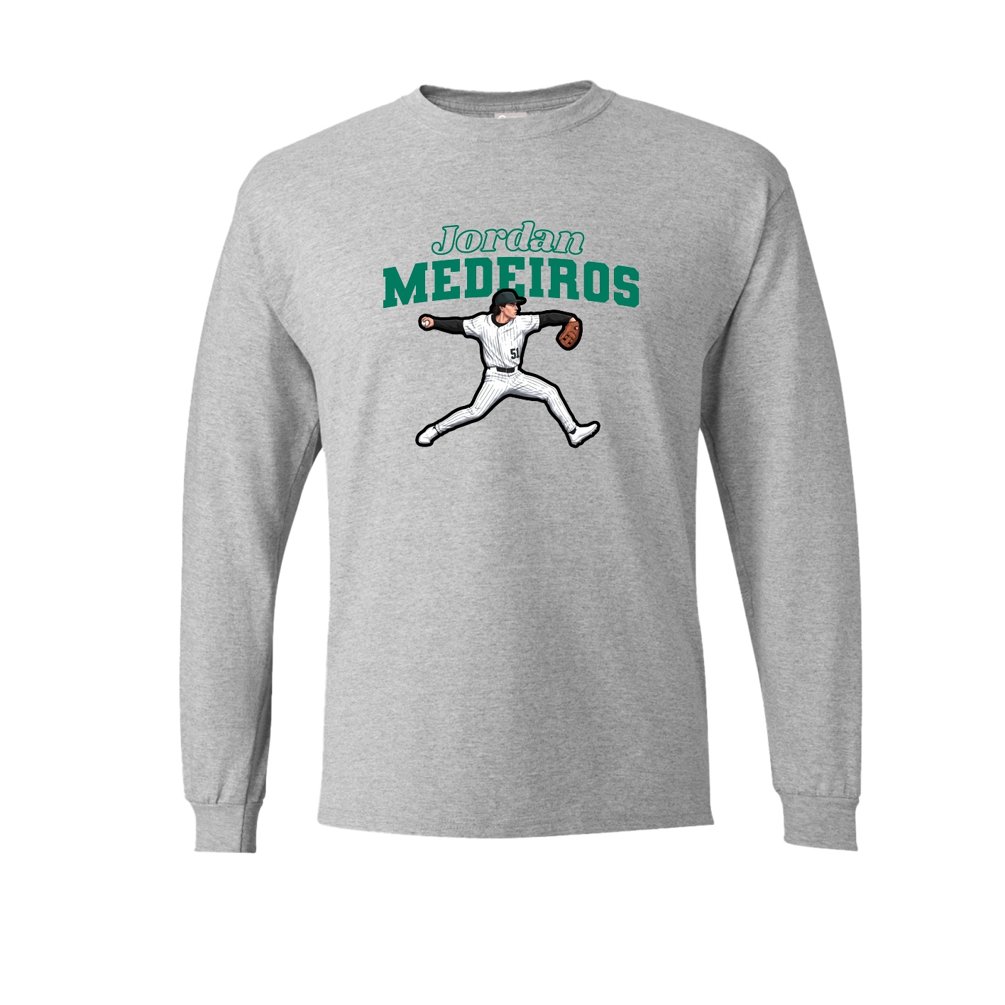 Long Sleeve Tee — Name Arch in Grey