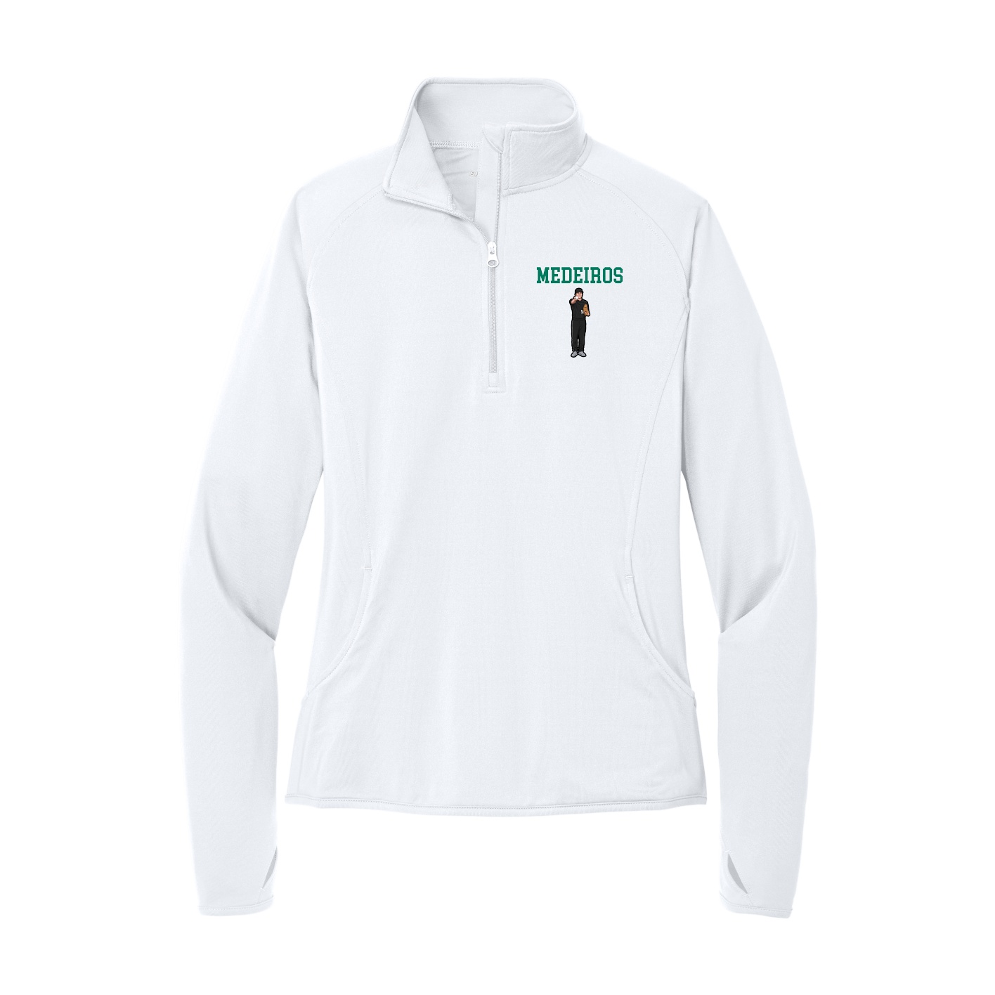 Women's Q-Zip Pullover — Shirsey in White