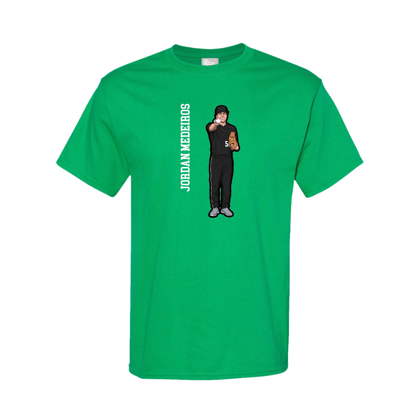 Youth Tee — Name Vertical in Green