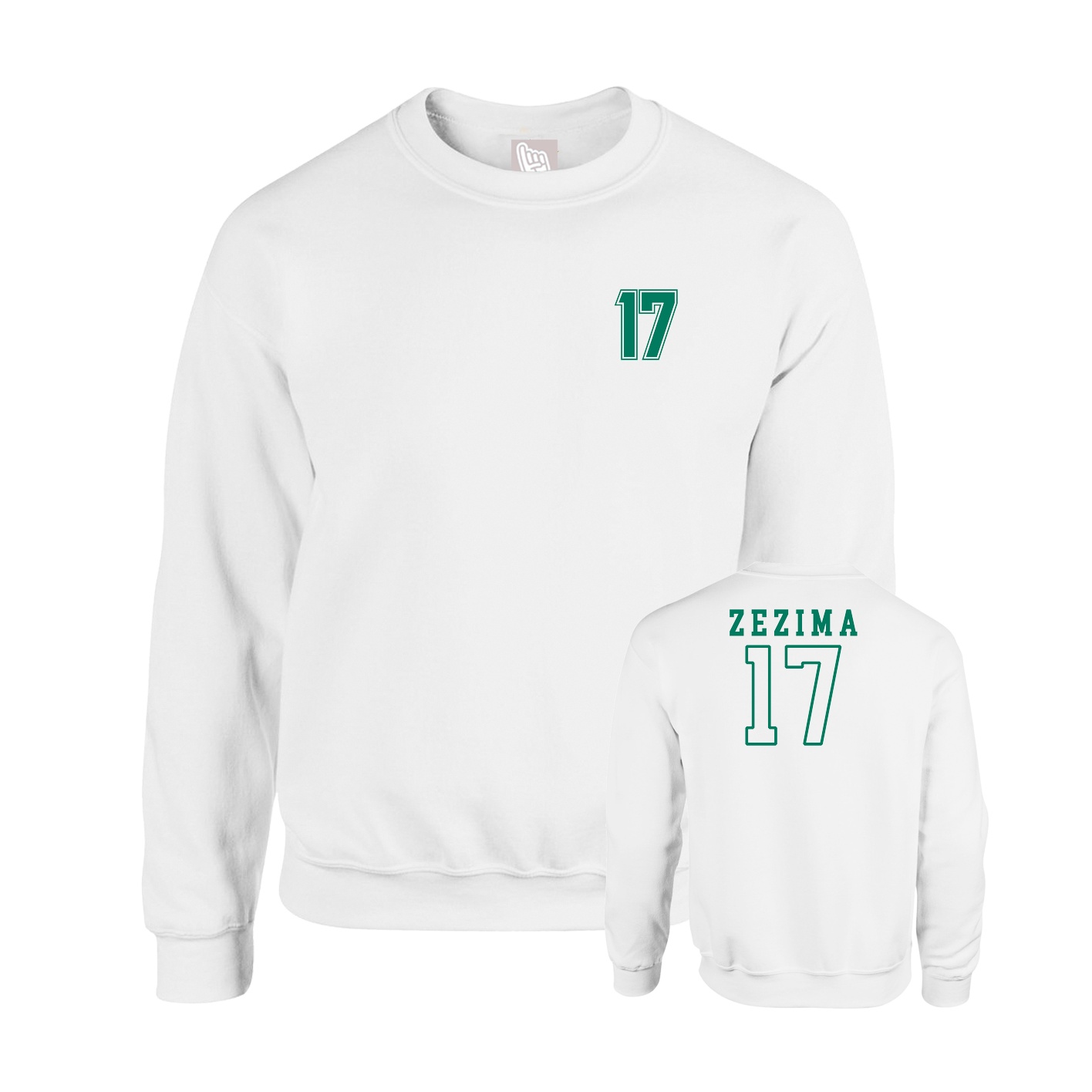 Fleece Crew — Chest Back in White