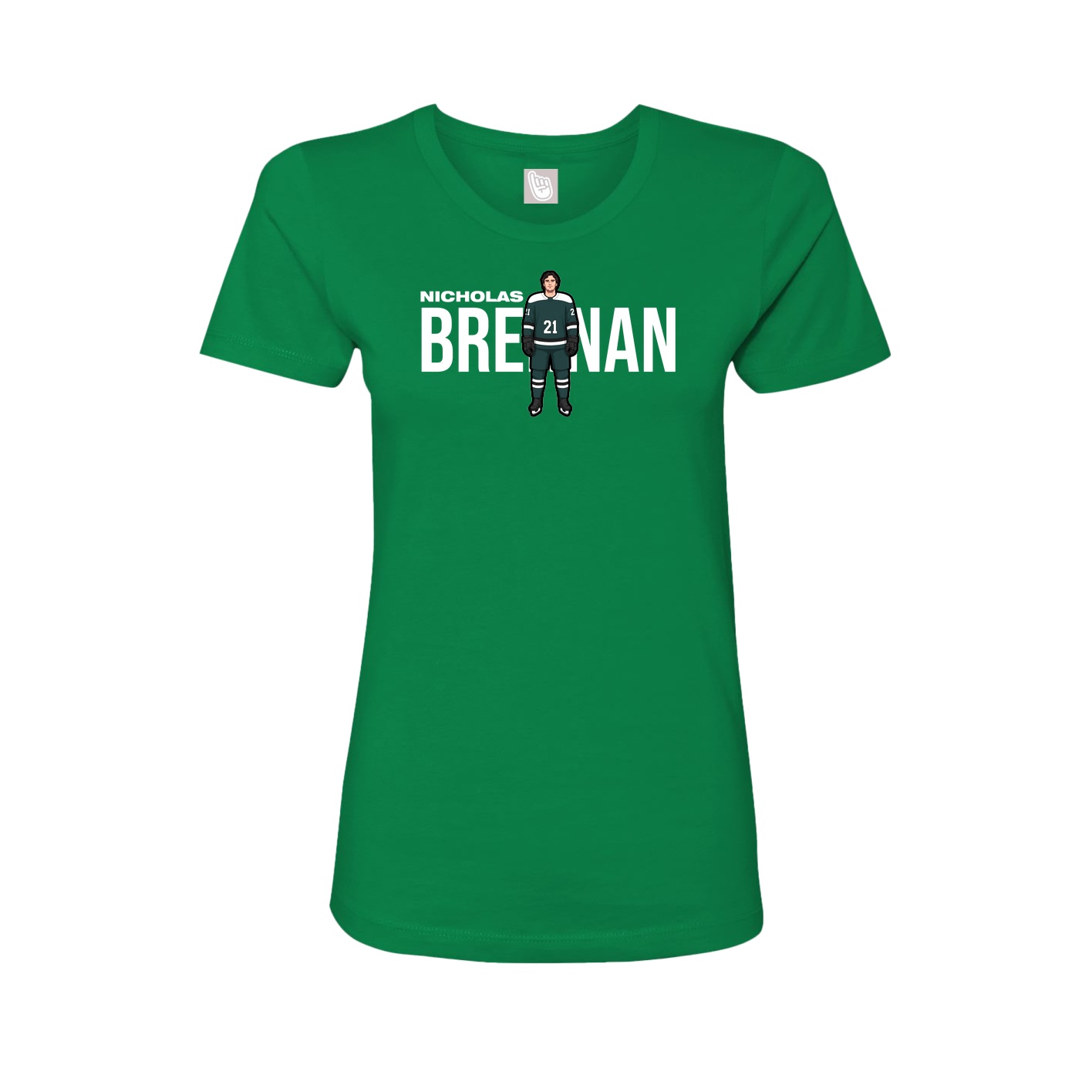Fitted Women's Tee — Player Name in Green